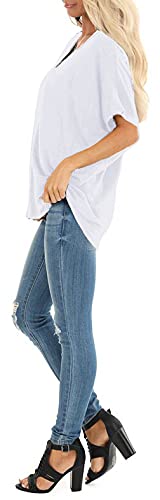 Women's Summer Dolman Sleeve V-Neck Casual T-Shirt - Breathable Loose Fit Top for Beach, Travel & Everyday Wear | SAMPEEL