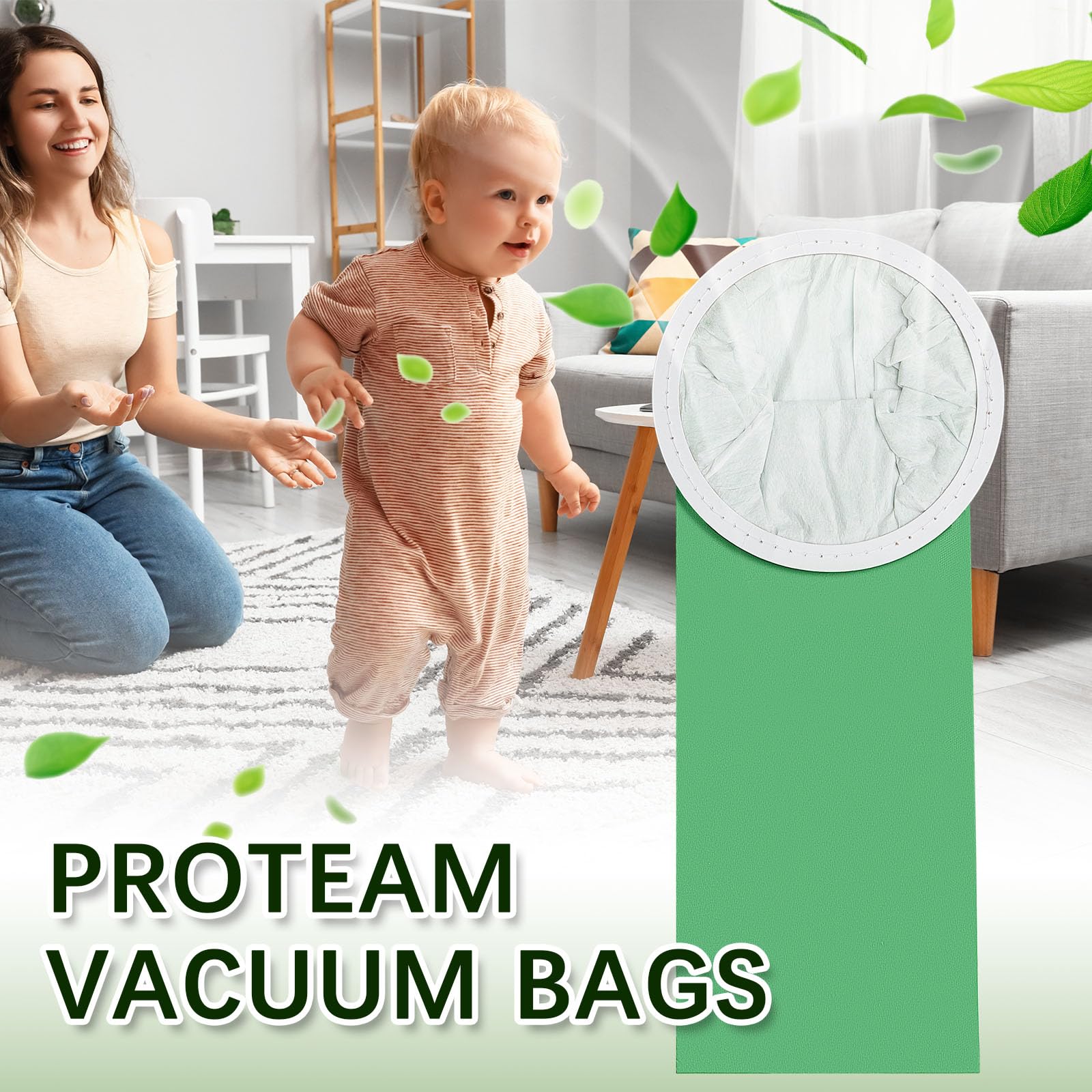 30-Pack Therwen Replacement Backpack Vacuum Bags - 6 qt Round Micro Filter Paper Bags Compatible with ProTeam 100431 & Proteam Vacuum Cleaners | Perfect for Home Cleaning, Office Maintenance & Commercial Use