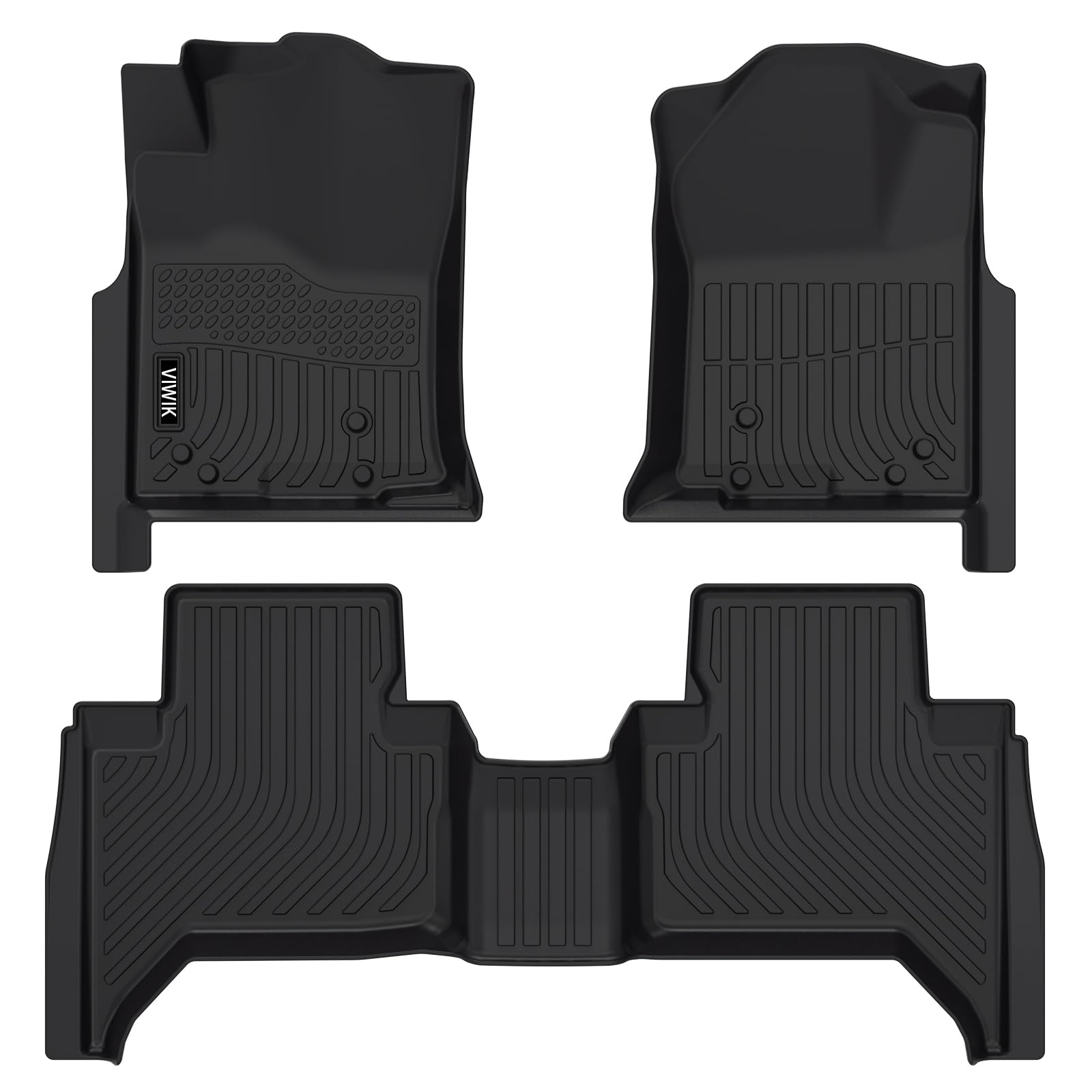 VIWIK All-Weather TPE Rubber Floor Mats for Toyota Tacoma 2005-2011 - Non-Slip Odorless Front & Rear Car Mats - Perfect for Off-Roading, Daily Commute, and All-Season Protection