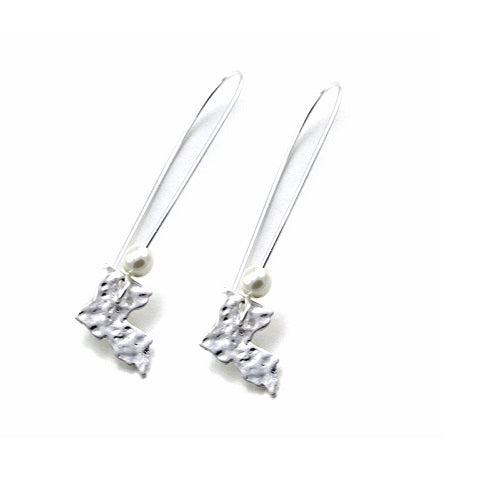 Louisiana State Earrings - Sterling Silver Dangle Earrings for Women | Perfect for Mardi Gras, Festivals & Southern Style Outfits