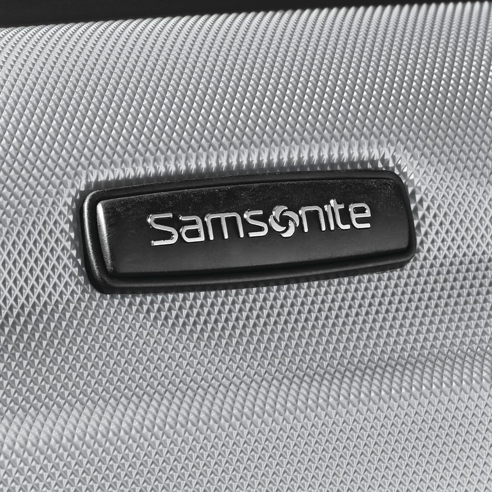 Samsonite Omni PC Hardside Expandable Luggage with 360° Spinner Wheels, Silver, 24-Inch Checked-Medium Suitcase - Perfect for Air Travel, Business Trips & Family Vacations