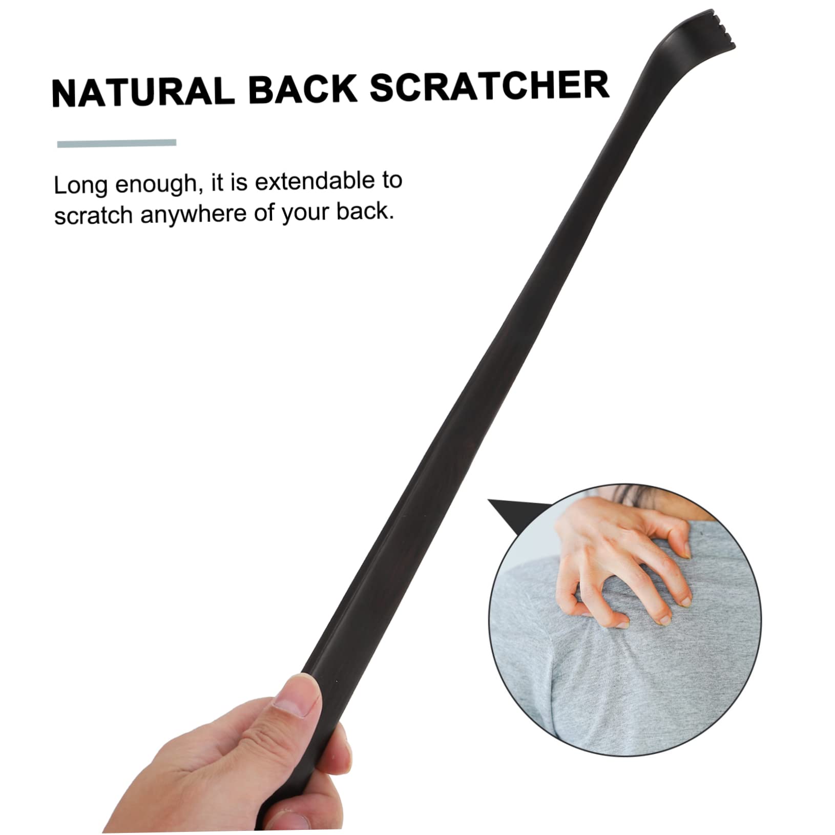 Premium Ebony Wood Back Scratcher for Women & Adults - Durable & Natural Manual Body Scratcher - Perfect for Itch Relief, Massage & Self Care at Home, Office or Travel