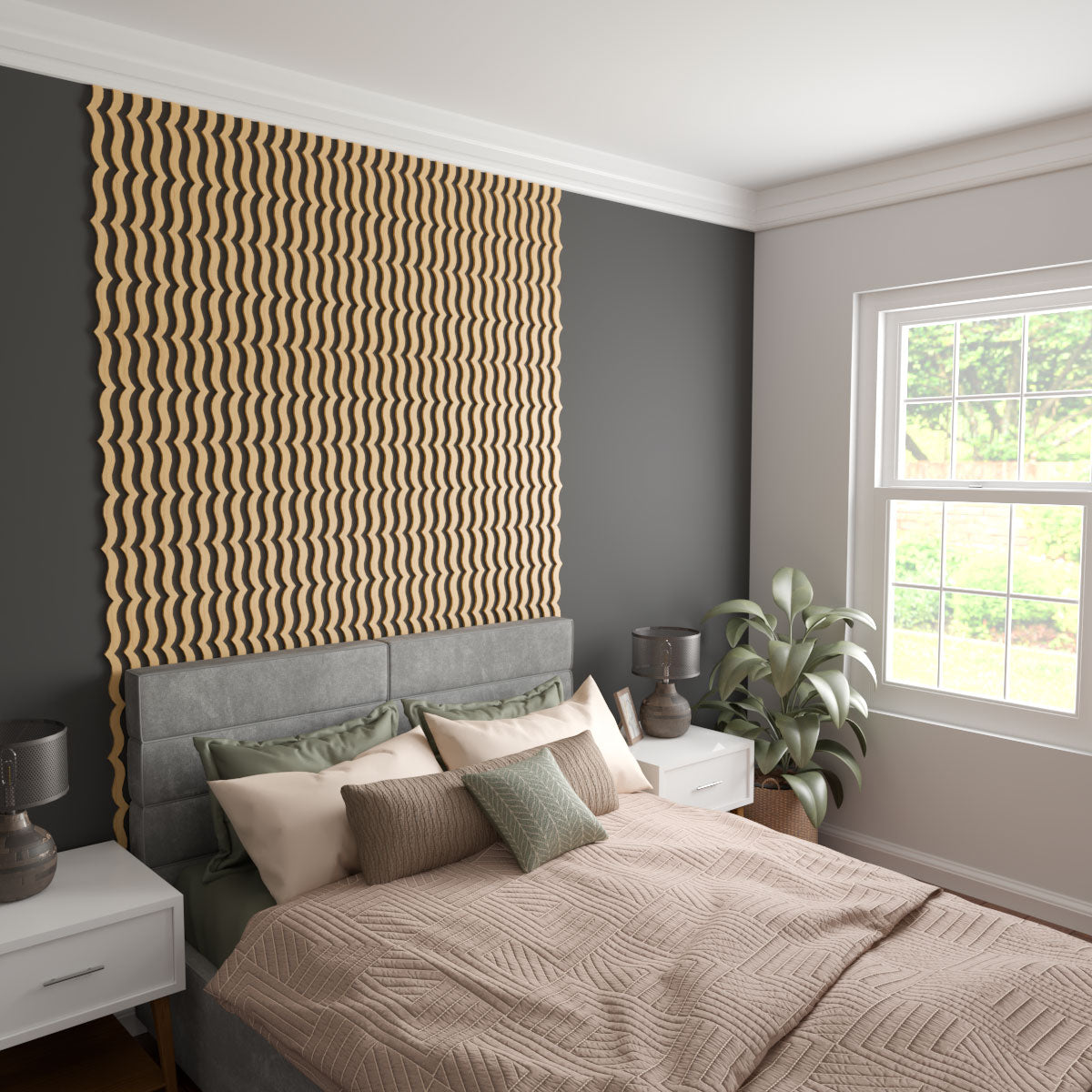 Adjustable Wood Slat Wall Kit - DIY Modern Wooden Wall Panel for Home Decor & Accent Walls - Perfect for Living Room, Bedroom, or Office Design