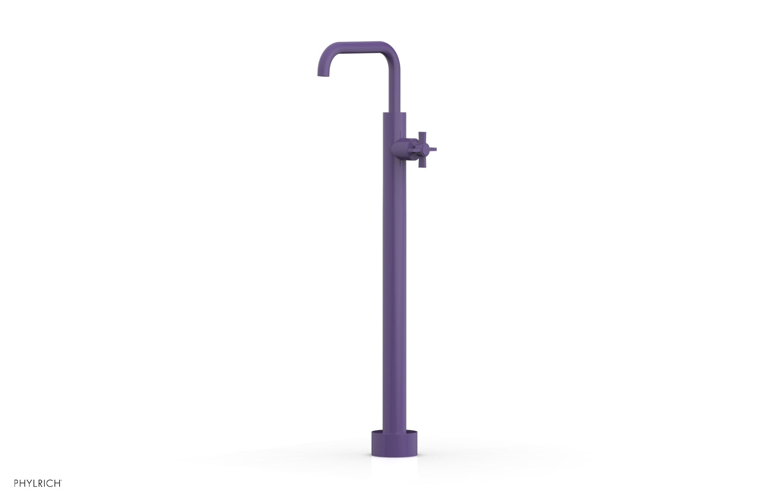 Premium Tall Floor Mount Tub Filler with Cross Handle - D132 45 02 - Perfect for Modern Bathroom Renovations and Luxury Spa Installations