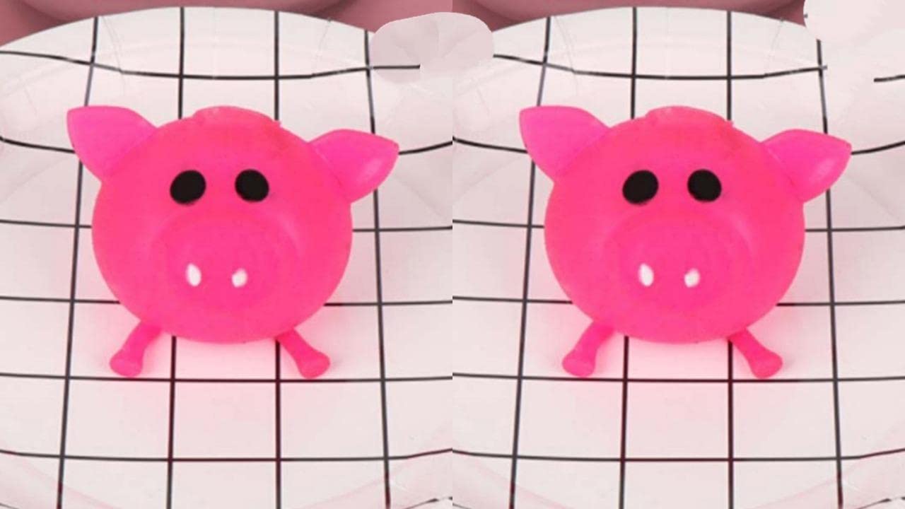 Eyomii 2 Pack Splat Pigs Stress Relief Toys - Antistress Squishy Pig Balls, Funny Fidget Sensory Toys for Kids & Adults - Perfect for Anxiety Relief, Office Desk Toys, and Sensory Play Therapy