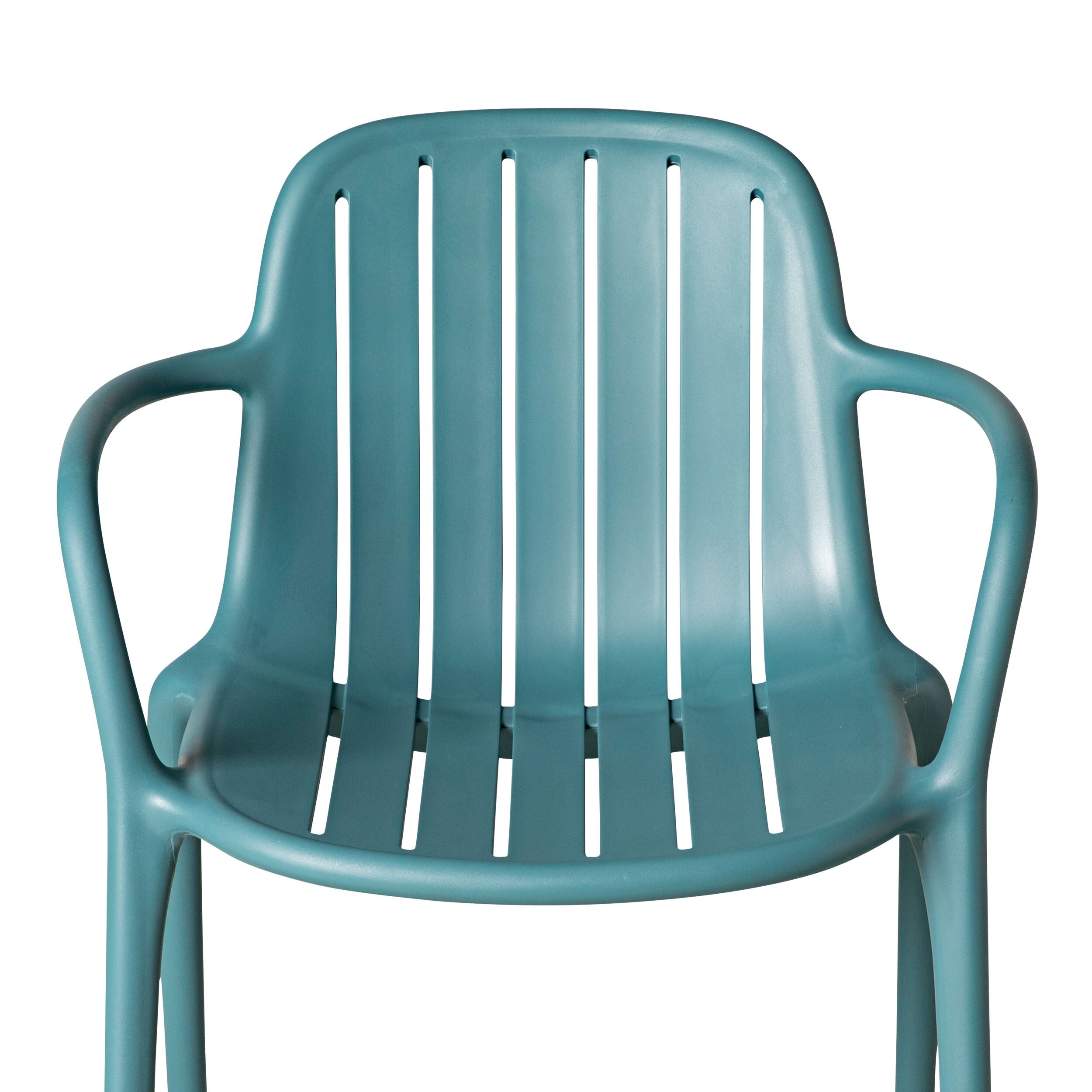 Blanka Modern Dining Arm Chair - Marine Blue Upholstered Seat - Perfect for Kitchen, Dining Room & Office