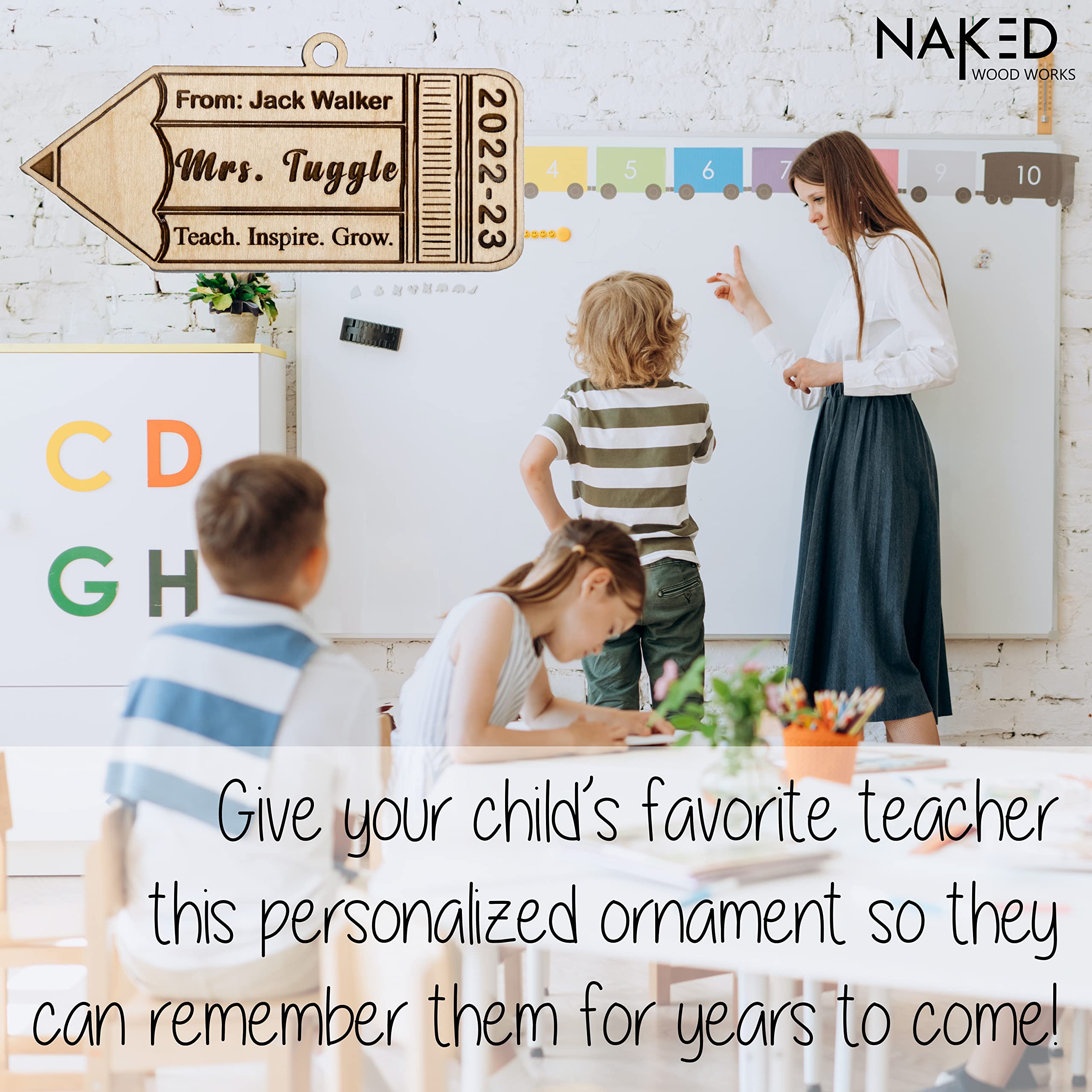 Personalized Teacher Christmas Ornament - 3