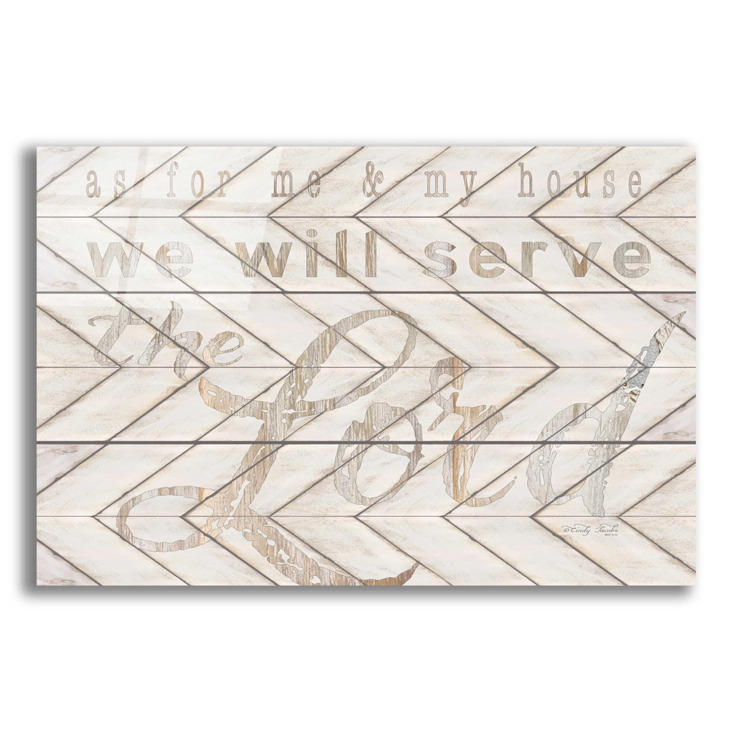 Epic 'We Will Serve the Lord' Christian Wall Art by Cindy Jacobs - 24x16 Inch Acrylic Glass Canvas - Perfect for Home Decor, Church & Office Inspiration