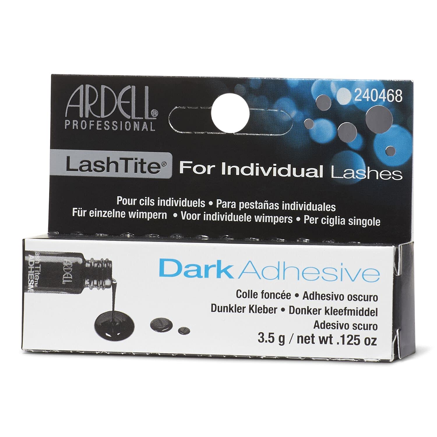 Ardell Lashtite Individual Lash Adhesive - Dark Tone Eyelash Glue (0.12 oz) for Professional & DIY False Eyelash Application - Perfect for Night Out, Weddings & Special Occasions