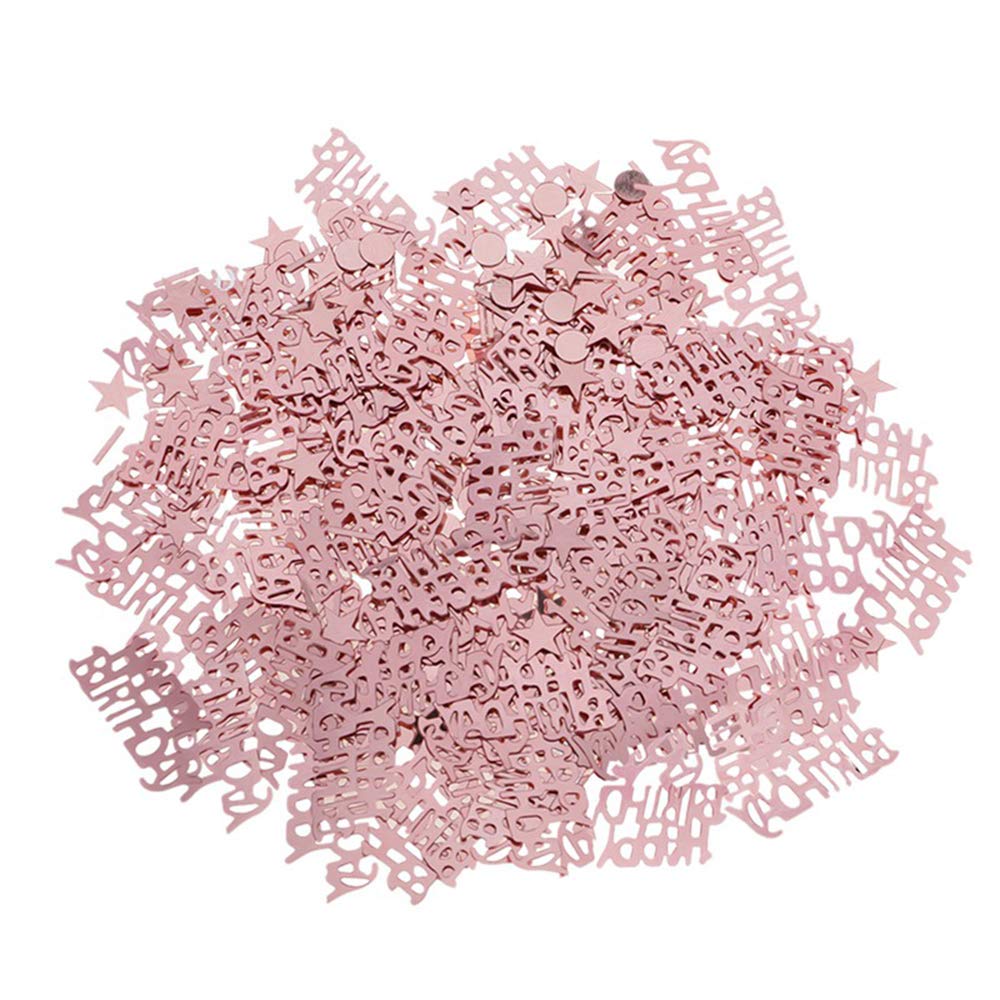 Rose Gold Happy Birthday Confetti for Party Decorations - Elegant Table Scatter for Birthday Celebrations, Baby Showers & Wedding Receptions - Perfect Party Supplies for Festive Events