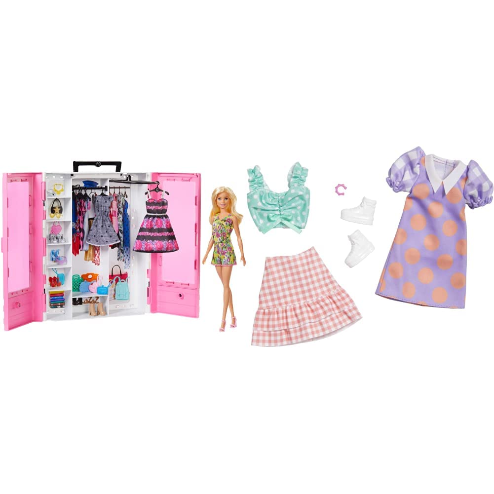 Barbie Fashionistas Ultimate Closet Doll & Accessory 2-Pack with CDU - Pastel Collection | Perfect for Pretend Play, Dress-Up Games & Collectors