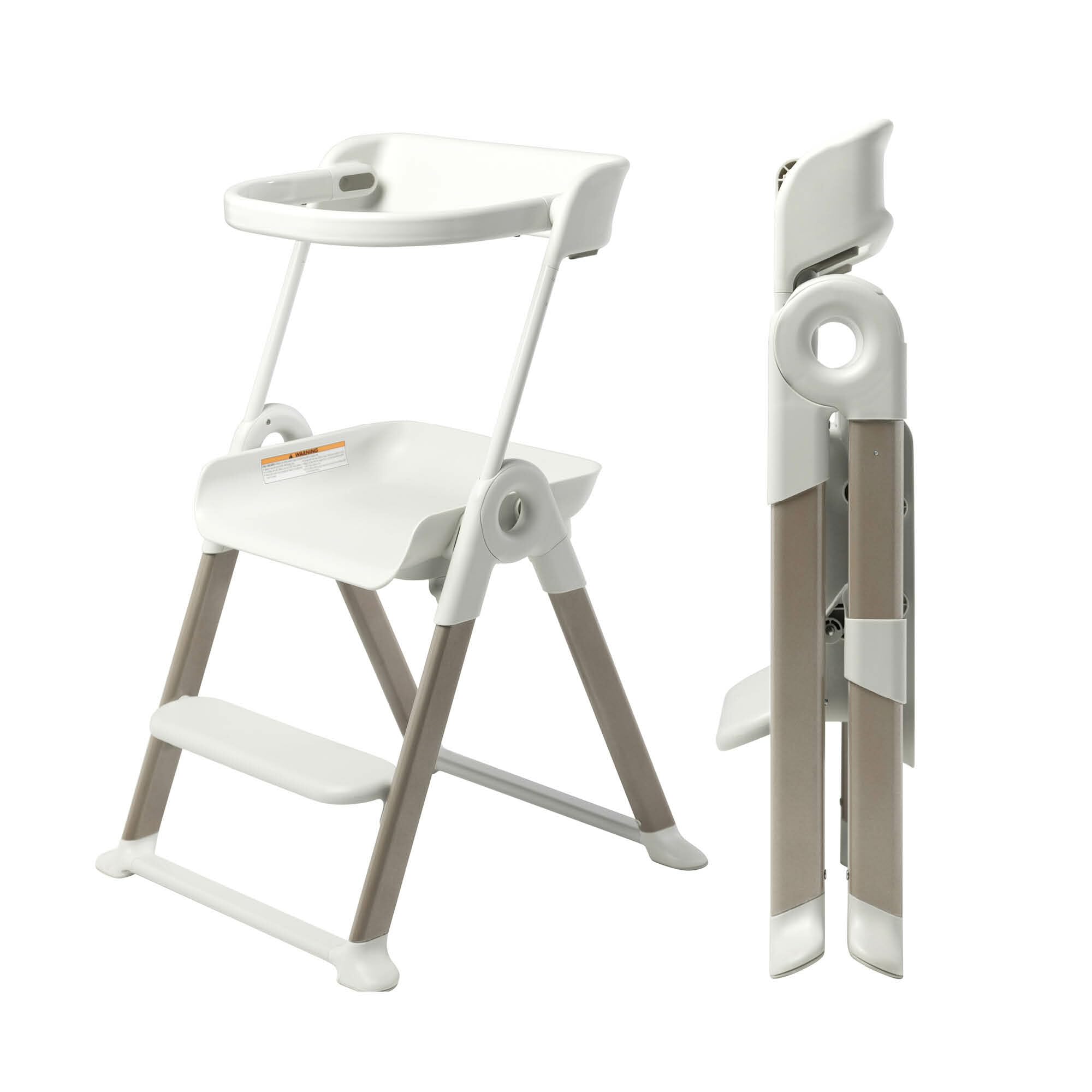 Boon Pivot Toddler Tower - Foldable Kitchen Step Stool for Kids with CPC Certification - Safe Learning Stool for Toddlers 18 Months to 4 Years (White) - Perfect for Bathroom Sink, Kitchen Counter & Montessori Activities