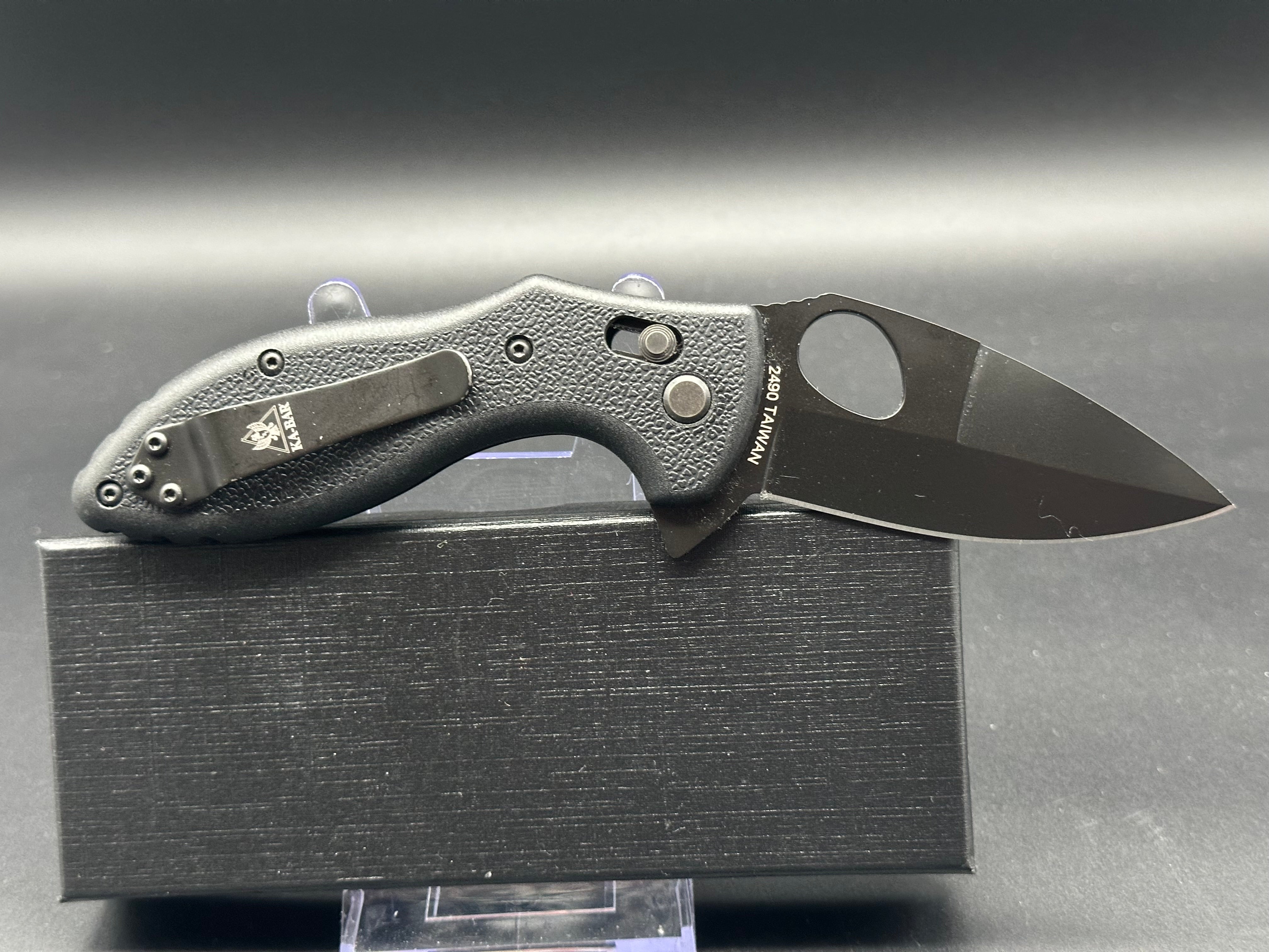 Ka Bar TDI Flipper Folder Knife - Black GFN Coated Blade, 3