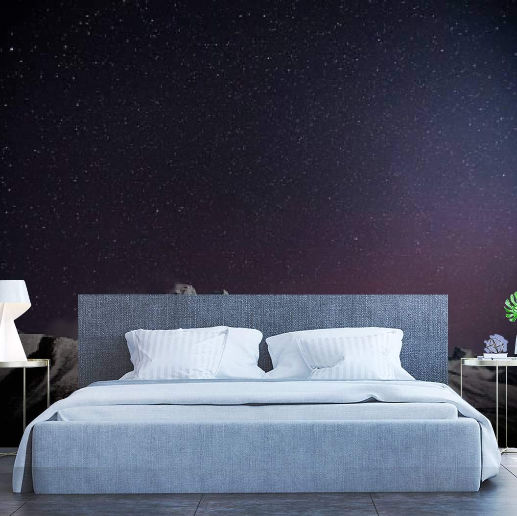 Modern 3D Himalayan Mountain Night Sky Removable Wallpaper - Peel & Stick Wall Decal for Bedroom, Living Room, Nursery | Easy Home Decor Upgrade for Accent Walls & DIY Interior Design