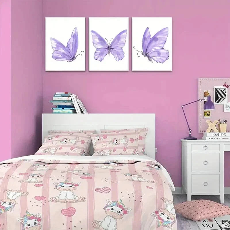 3-Piece Modern Rustic Art Deco Butterfly Metal Wall Art - Ready to Hang Home Decor for Living Room, Bedroom & Office