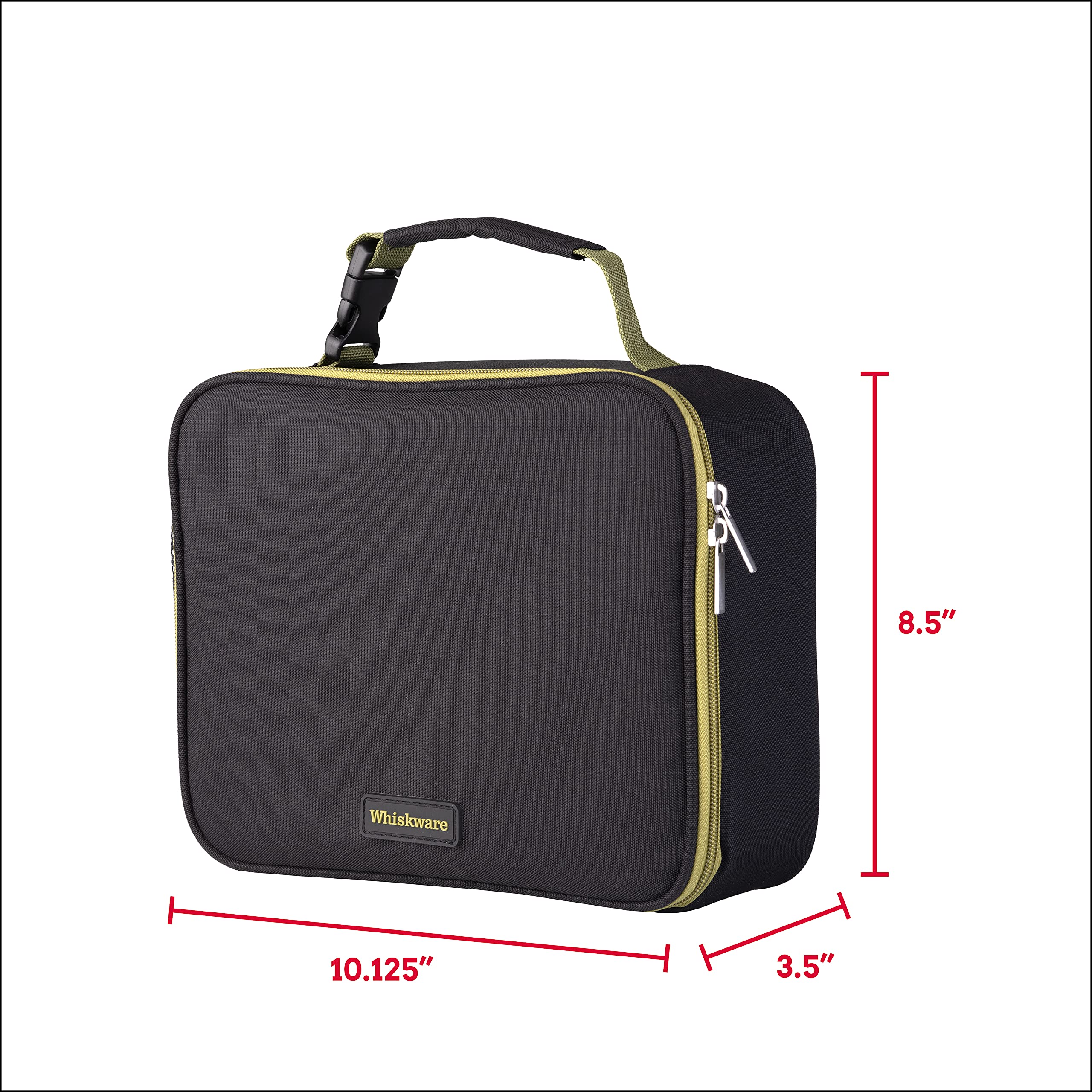 Whiskware Insulated Soft Cooler Lunch Bag for Work, Travel, School - Leakproof Side Pocket, Clip-Buckle Handle & Durable Zipper - BPA Free for Kids & Adults (Navy) - Perfect for Picnics, Beach Trips & Office Lunches