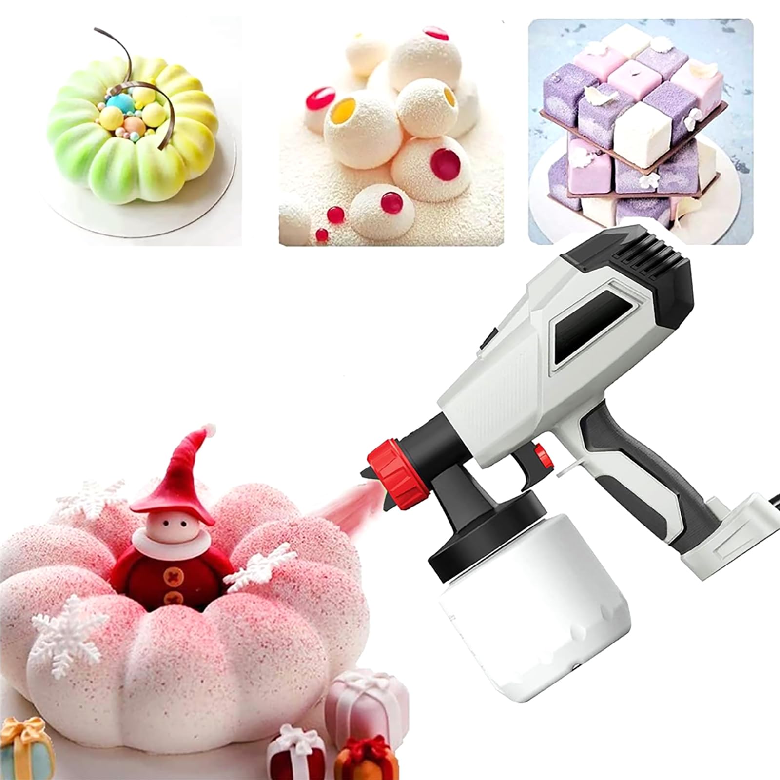 700ML/MIN Chocolate Spray Gun for Baking - 800ML Large Capacity Airbrush Coloring Tool with 3 Adjustable Nozzles | Perfect for Cake Decorating, Cookie Coloring & DIY Dessert Making