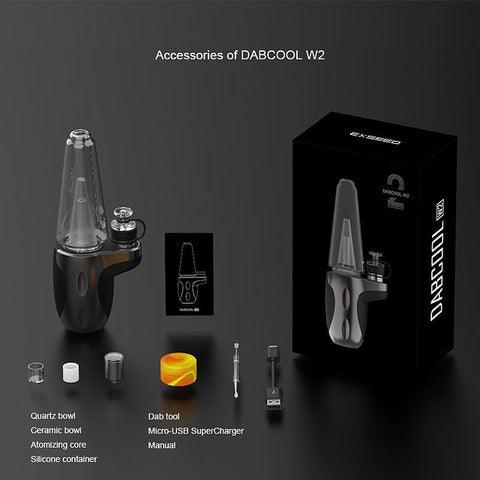 Dabcool W2 Electric Dab Rig Kit - IPX4 Waterproof, 1500mAh Battery Portable Vaporizer for Wax & Concentrates | Perfect for Home Use, Travel & Outdoor Activities