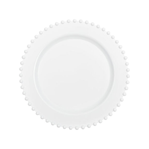 32-Piece White Round Plastic Dinnerware Set - Beaded Rim Disposable Plates, Bowls, Cups & Cutlery for 16 Guests - Perfect for Parties, Picnics, BBQs & Outdoor Events