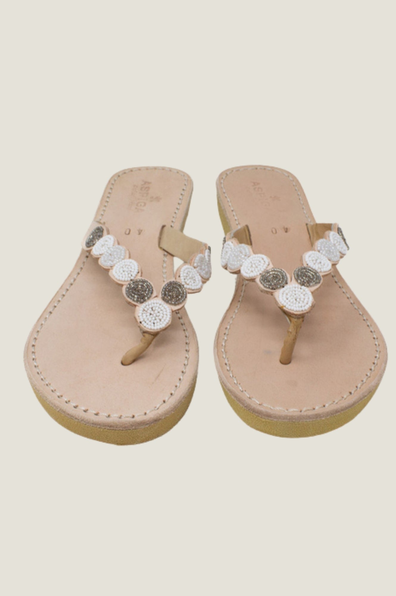 Mini Disc Sandals for Women - Comfortable White & Silver Gladiator Sandals | Perfect for Beach, Vacation, and Summer Outfits