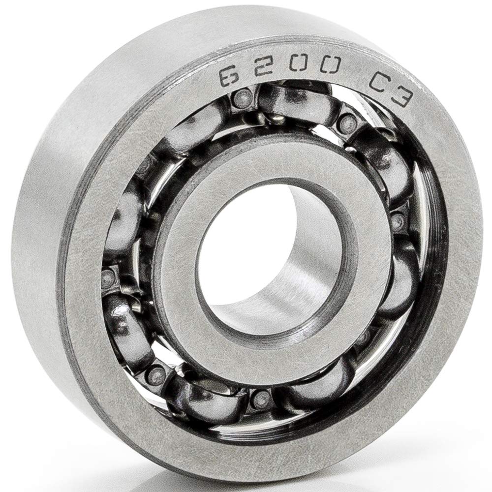 100-Pack 6200-OPEN Deep Groove Radial Ball Bearings 10x30x9mm (IDxODxWidth) Open Style C3 Clearance - Perfect for Electric Motors, Skateboards & Industrial Machinery