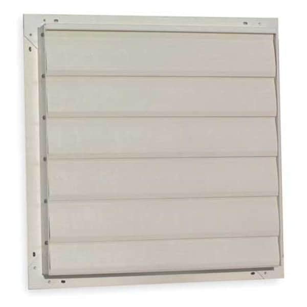 24 Inch Beige Fiberglass Fan Shutter - Durable & Weather-Resistant for Outdoor & Indoor Ventilation