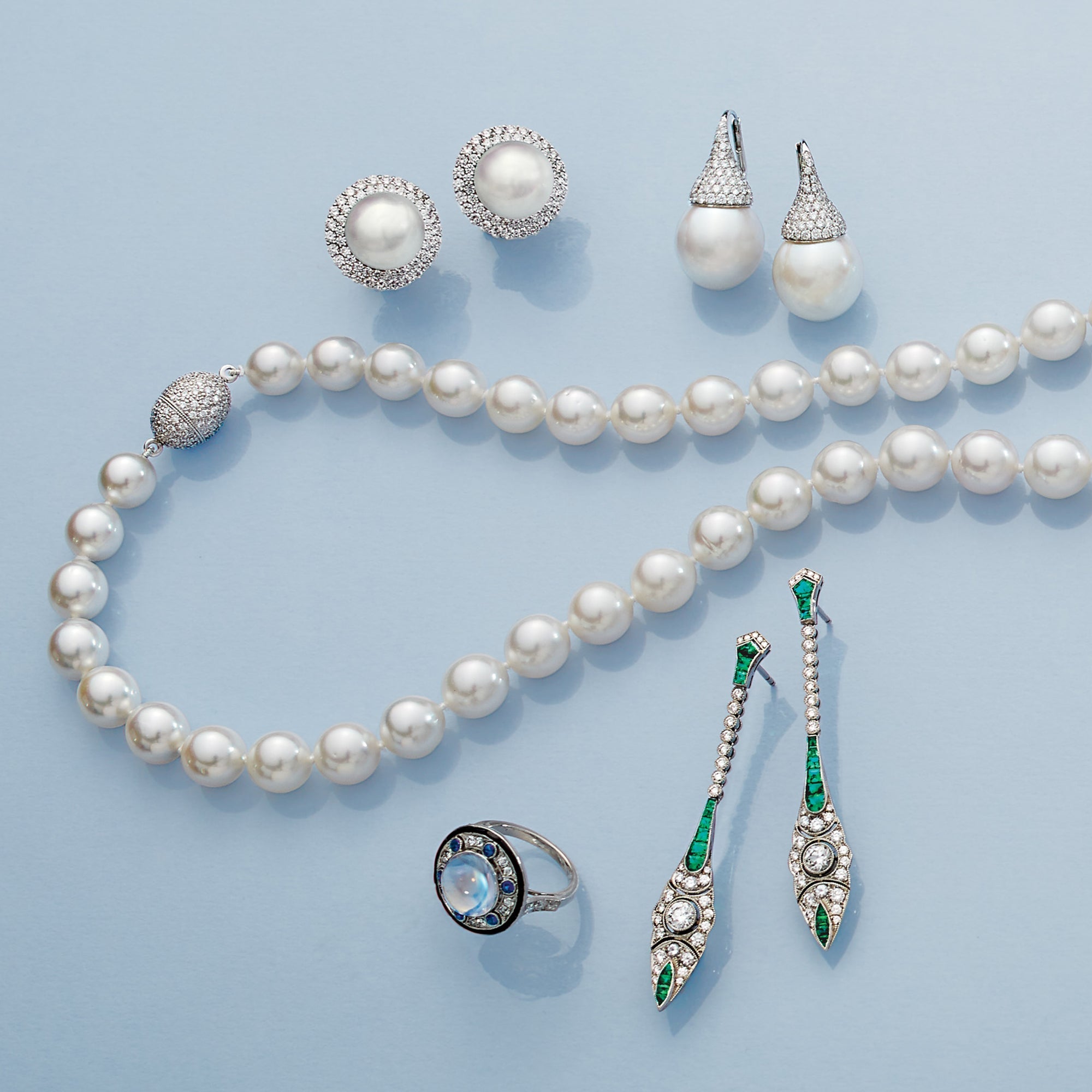 Exquisite South Sea Pearl & Pavé Diamond Kiss Earrings | Luxury Jewelry for Women | Perfect for Weddings, Parties & Special Occasions