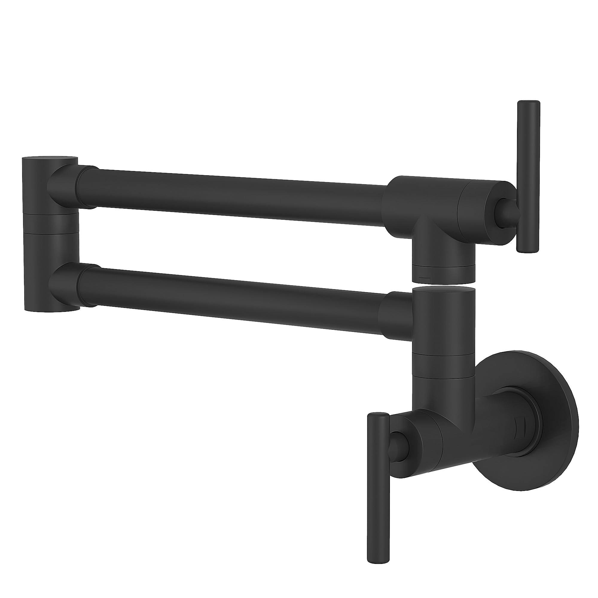 GIMILI Matte Black Wall Mount Pot Filler Faucet - Folding Swing Arm Stove Faucet with Double Joint & Stretchable Design | Perfect for Kitchen, Cooking, and Soup Making