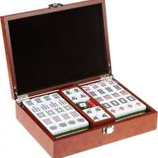 Premium Wooden Mah Jongg Set - Portable Tabletop Tile Game for 4 Players | Perfect for Family Game Nights, Parties & Traditional Chinese Entertainment