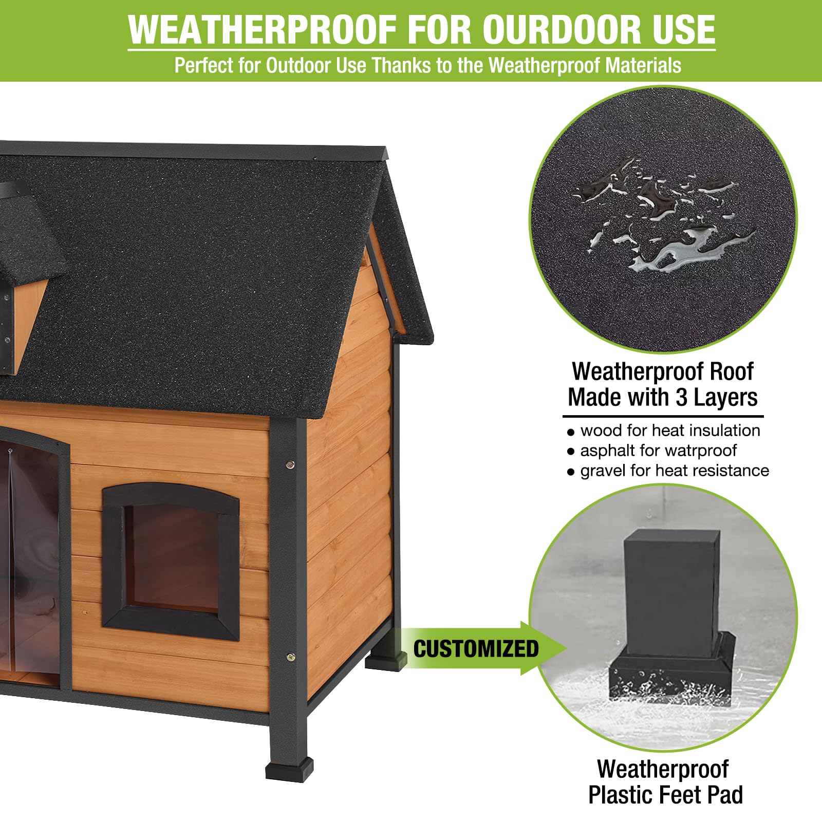 GUTINNEEN Waterproof Dog House - Indoor & Outdoor Metal Frame Kennel for Small, Medium & Large Dogs | Perfect for Backyard, Patio & Camping Use