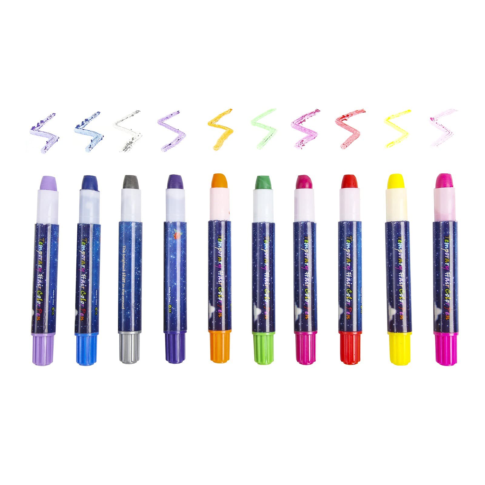 Temporary Hair Chalk for Girls & Kids - Washable Bright Hair Color Dye Pens | Fun Hair Coloring Products for Parties, Halloween & Cosplay
