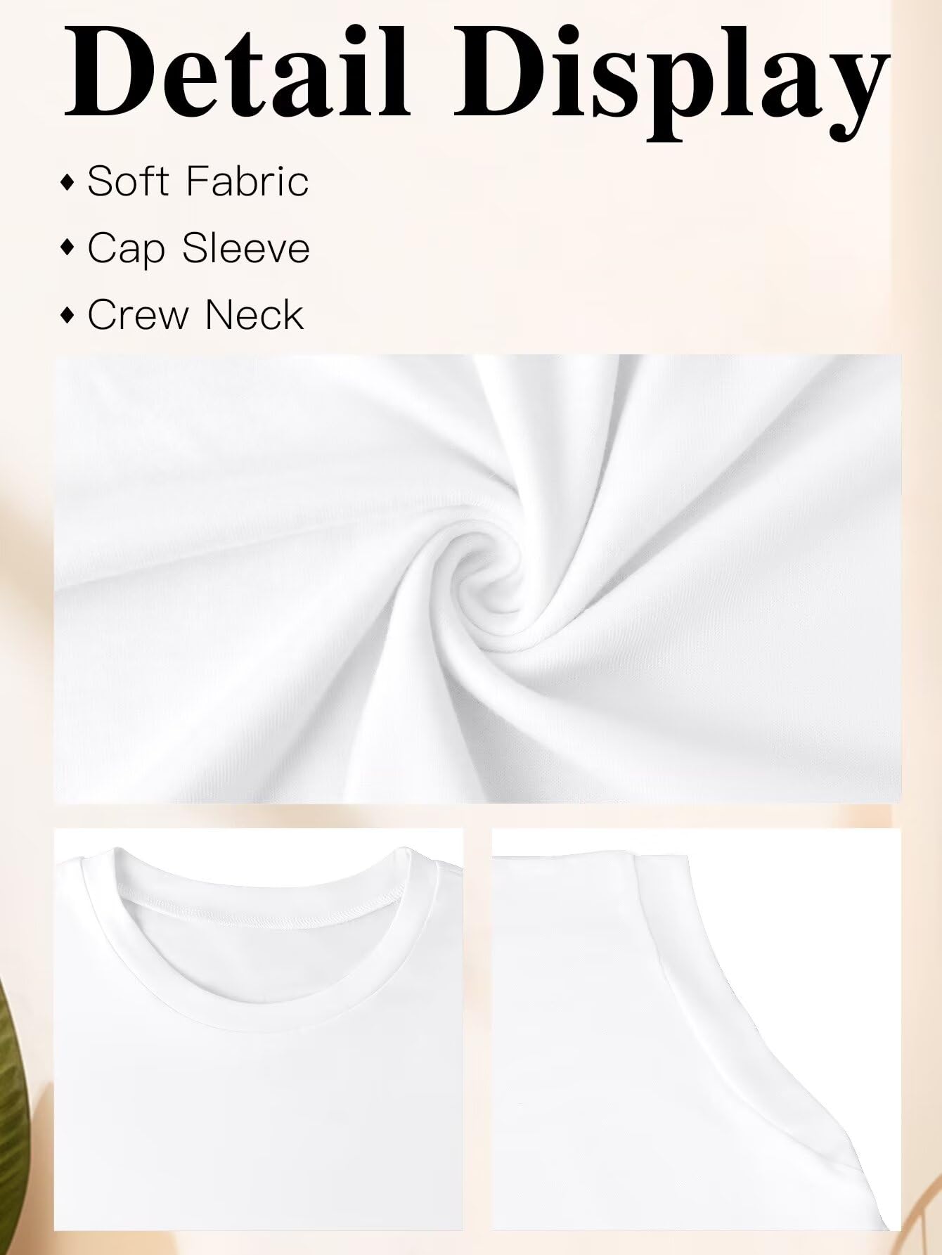 Bliwov Women's Cap Sleeve T-Shirts 2 Pack - Trendy Casual Basic Tees for Spring & Summer 2025 - Beach Vacation Outfit, Lounge Wear, Daily Fashion Essentials
