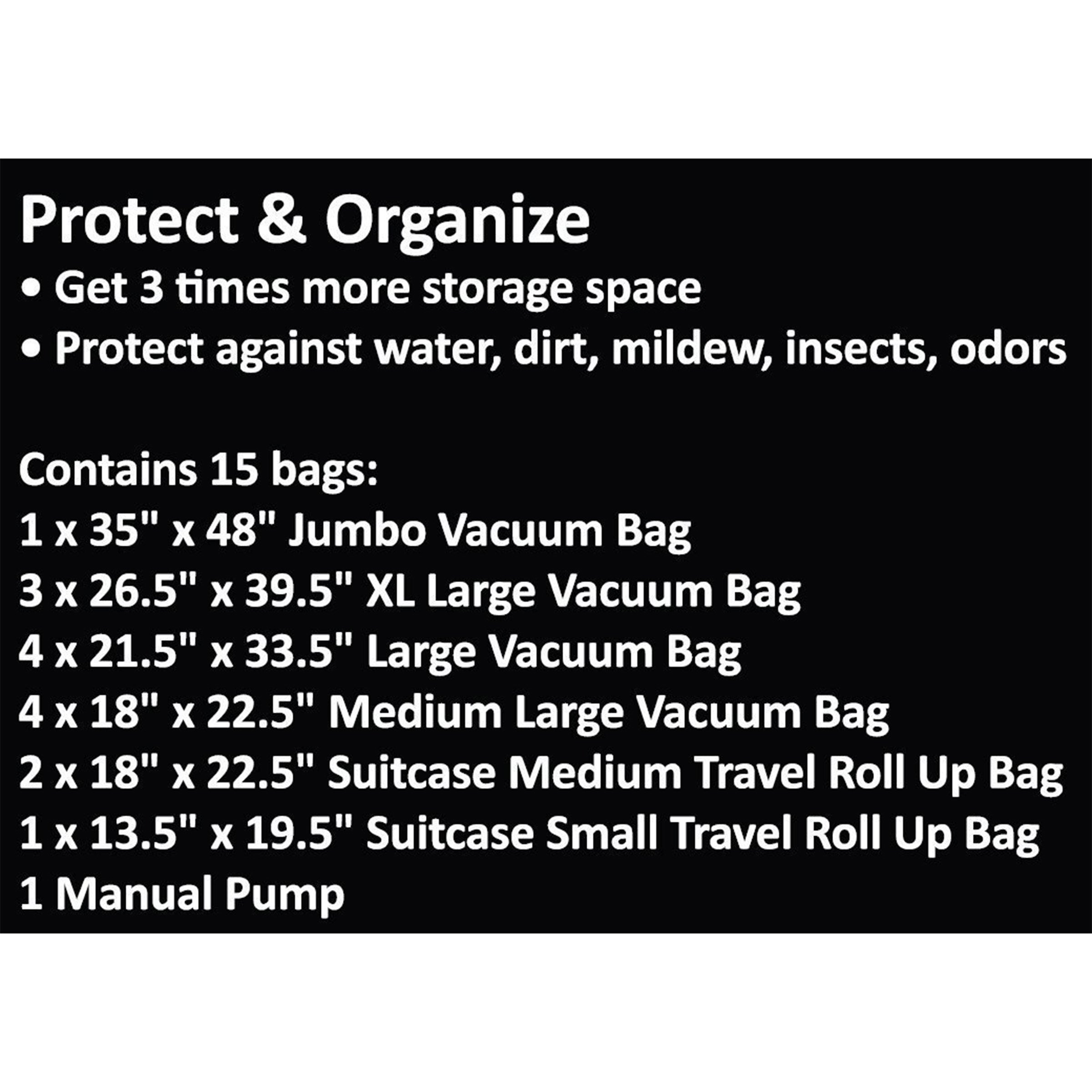 Vacuum Storage Bags - Space Saving Air Tight Compression Bags for Clothes, Blankets & Seasonal Items | Shrink Down Closet Clutter | Perfect for Travel, Moving & Home Organization