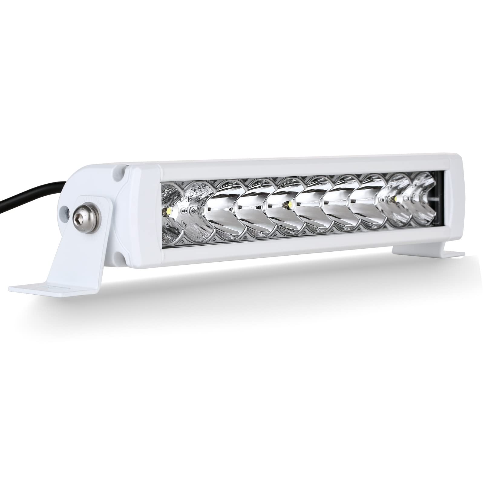 12 Inch White LED Light Bar for Boats - 100W 11000LM Marine Light with Spot & Flood Combo - IP68 Waterproof 12V/24V - Perfect for Boats, Trucks, Off-Road Cars & SUVs - Ideal for Deck, Dock, Marine & Outdoor Lighting