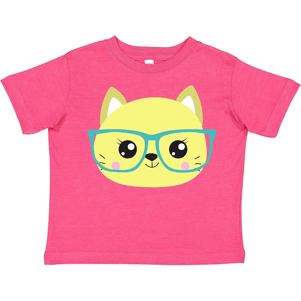 Inktastic Hipster Cat with Glasses - Cute Kitten Toddler T-Shirt for Boys & Girls - Perfect for Casual Wear, Playdates, and Cat Lovers