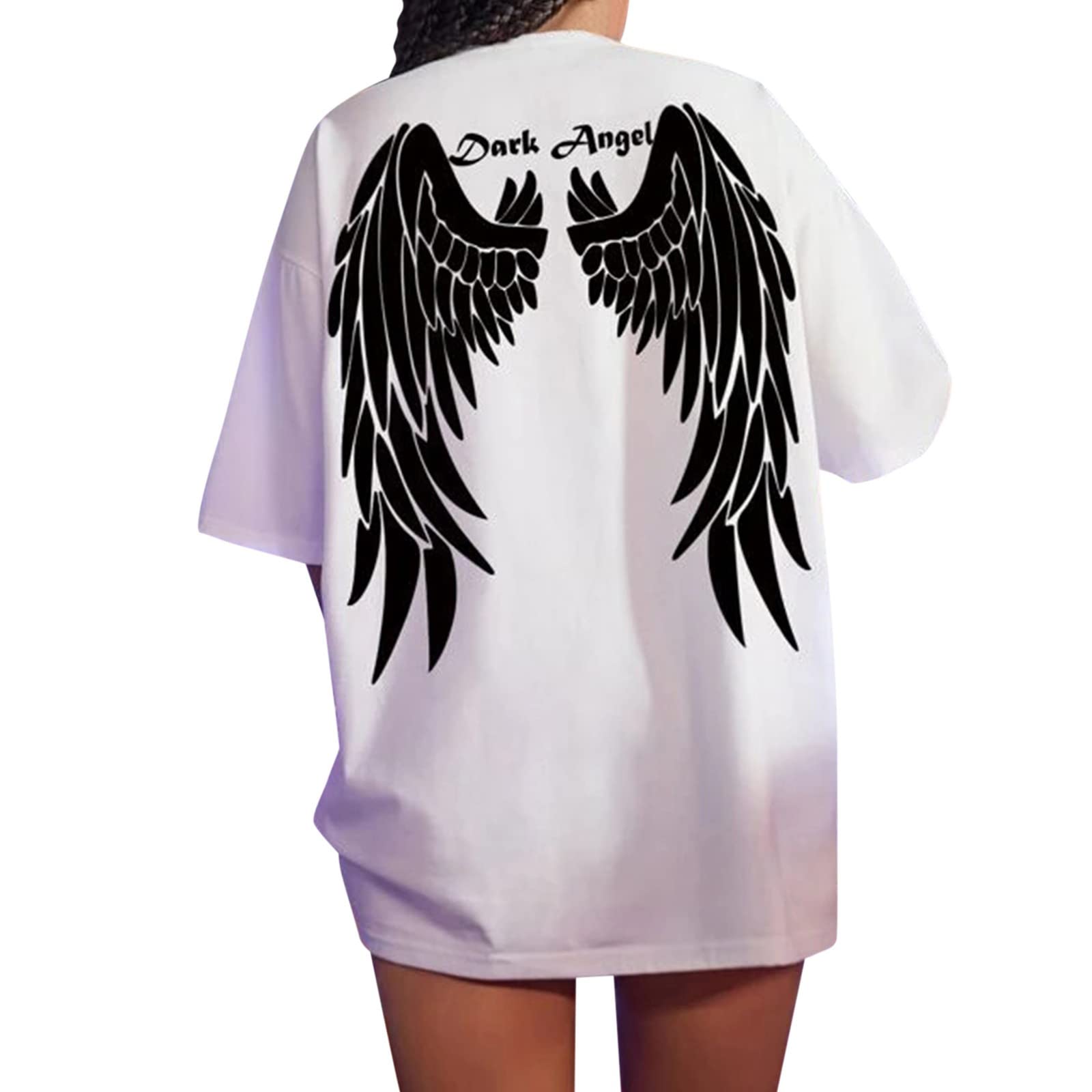 Women's Novelty Letter Graphic Running Shirts - Oversized Drop Shoulder Longline Tee for Jogging, Gym & Casual Wear