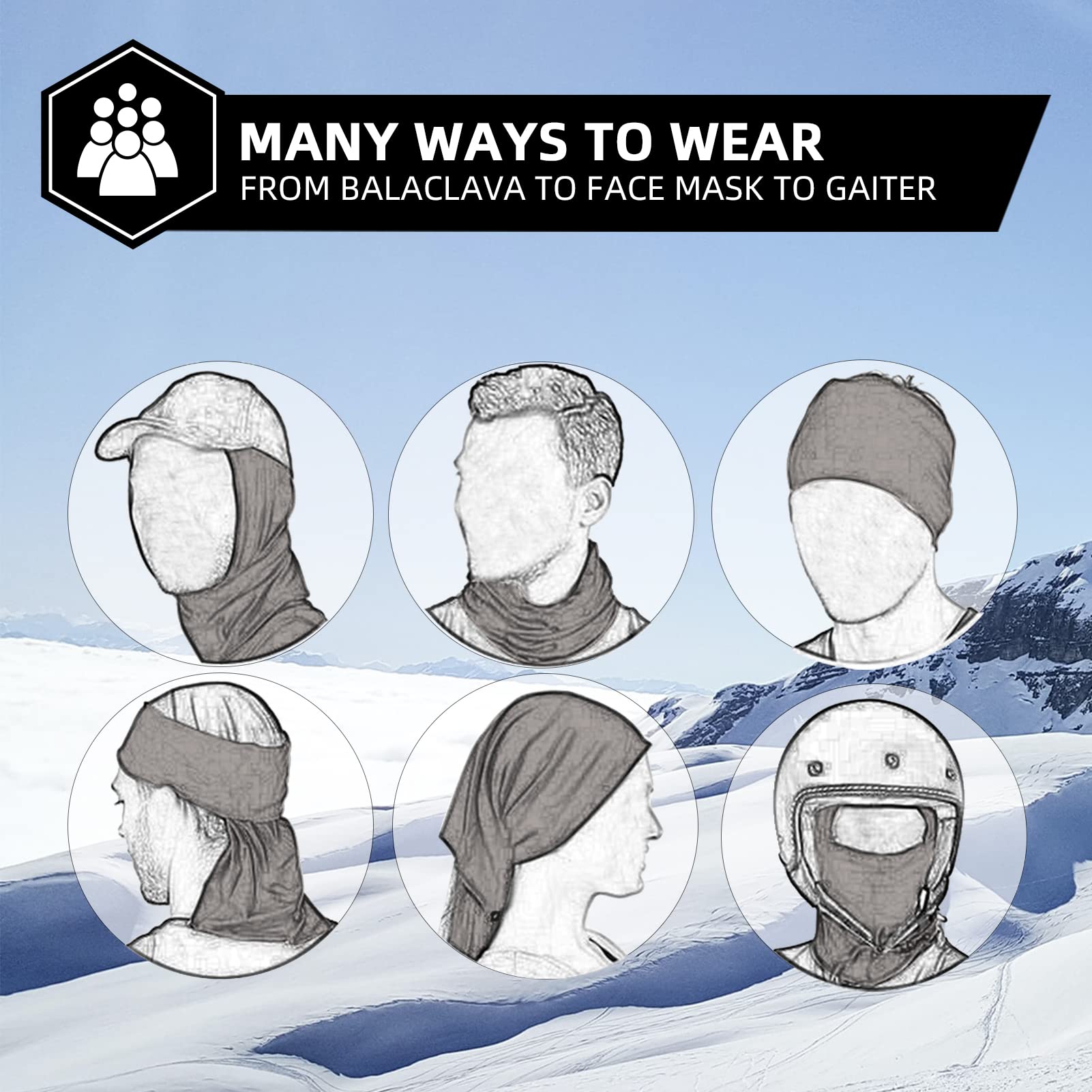 ROCKBROS Cold Weather Balaclava Ski Mask - Windproof Thermal Winter Face Mask for Men & Women - Cycling, Skiing, Snowboarding, Motorcycle Riding & Outdoor Activities