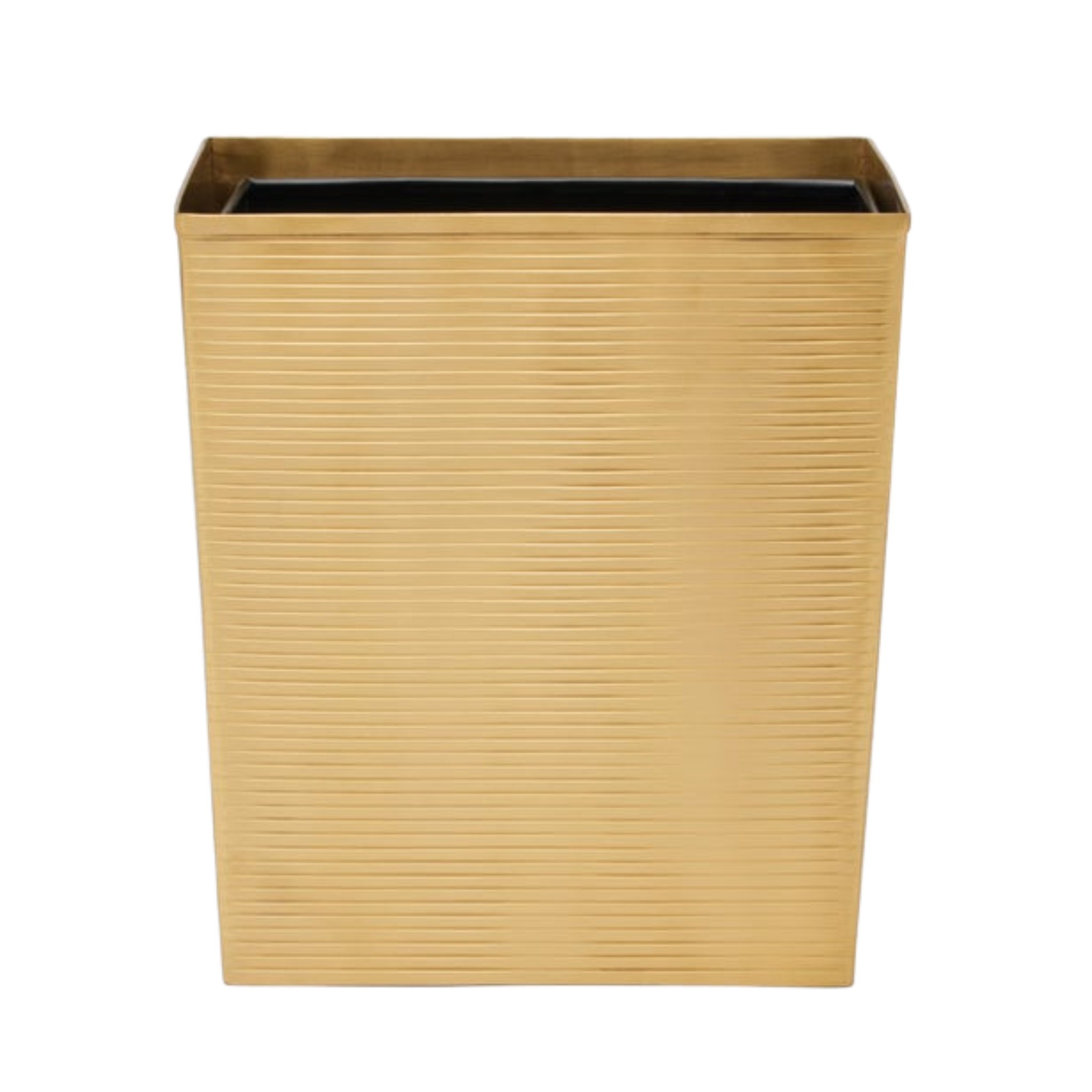 Adelaide Matte Gold Tapered Rectangular Wastebasket - Elegant Office & Home Trash Can for Bedroom, Bathroom, Living Room Decor