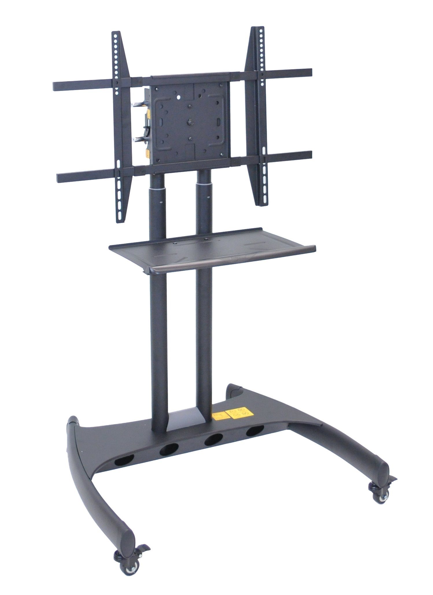 Luxor Adjustable Height Flat Panel Cart with Accessory Shelf & 90° Rotating Mount - Perfect for TV, Monitor & Digital Signage Installation