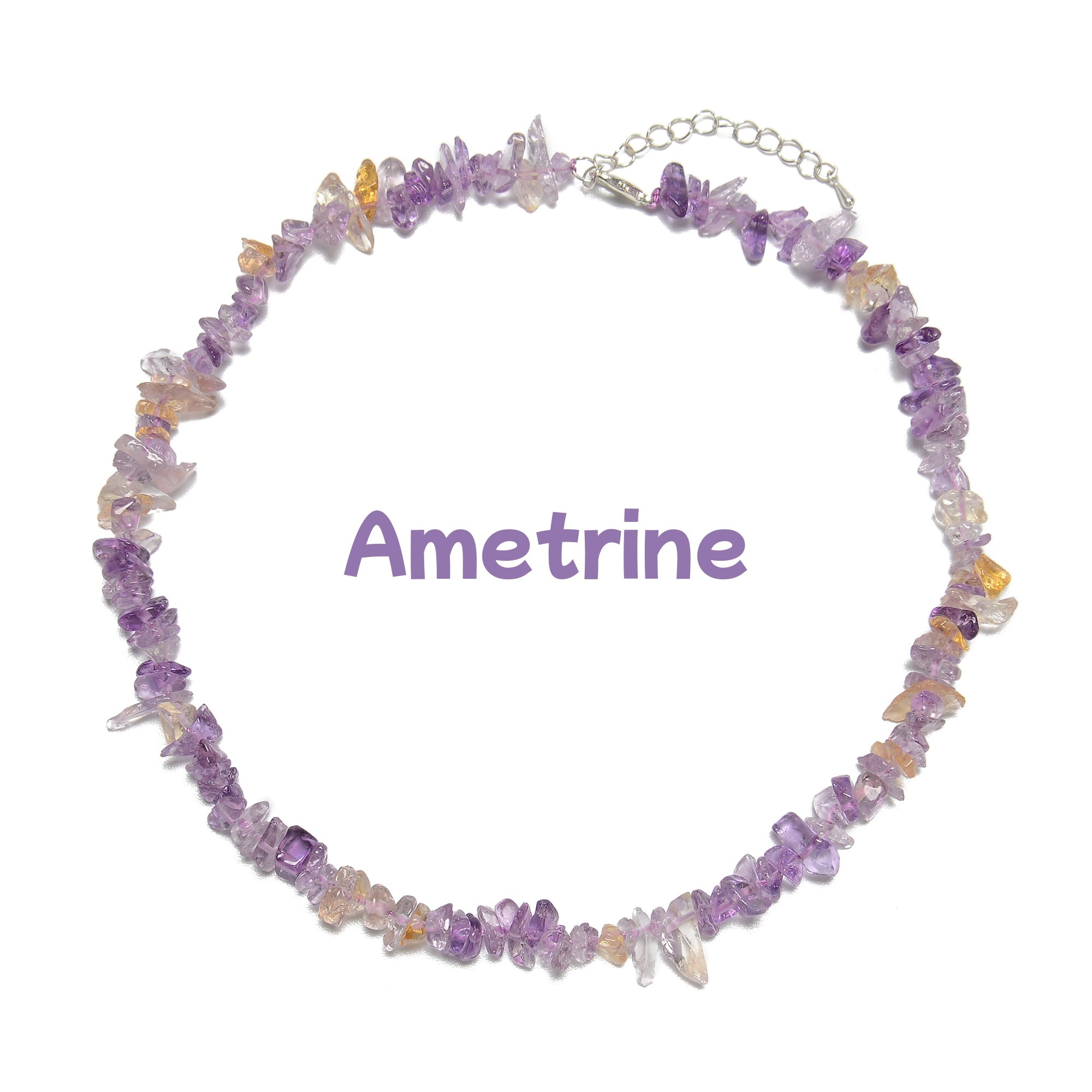 02 Mixed Gemstone Chips 6-8mm Beaded Necklace - 16