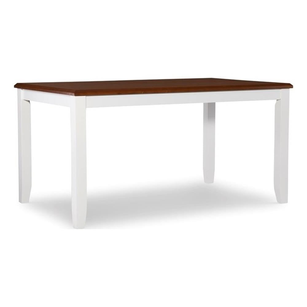 Powell Furniture Linon Jane Wood Dining Table - Vanilla White & Honey Brown Finish - Perfect for Dining Rooms, Kitchens, and Home Decor