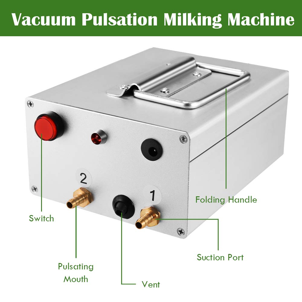 7L Electric Milking Machine for Goats & Cows - Single Bucket Piston Vacuum Pulsation Mini Household Milker with US Plug - Perfect for Small Farms, Homesteads and Dairy Enthusiasts