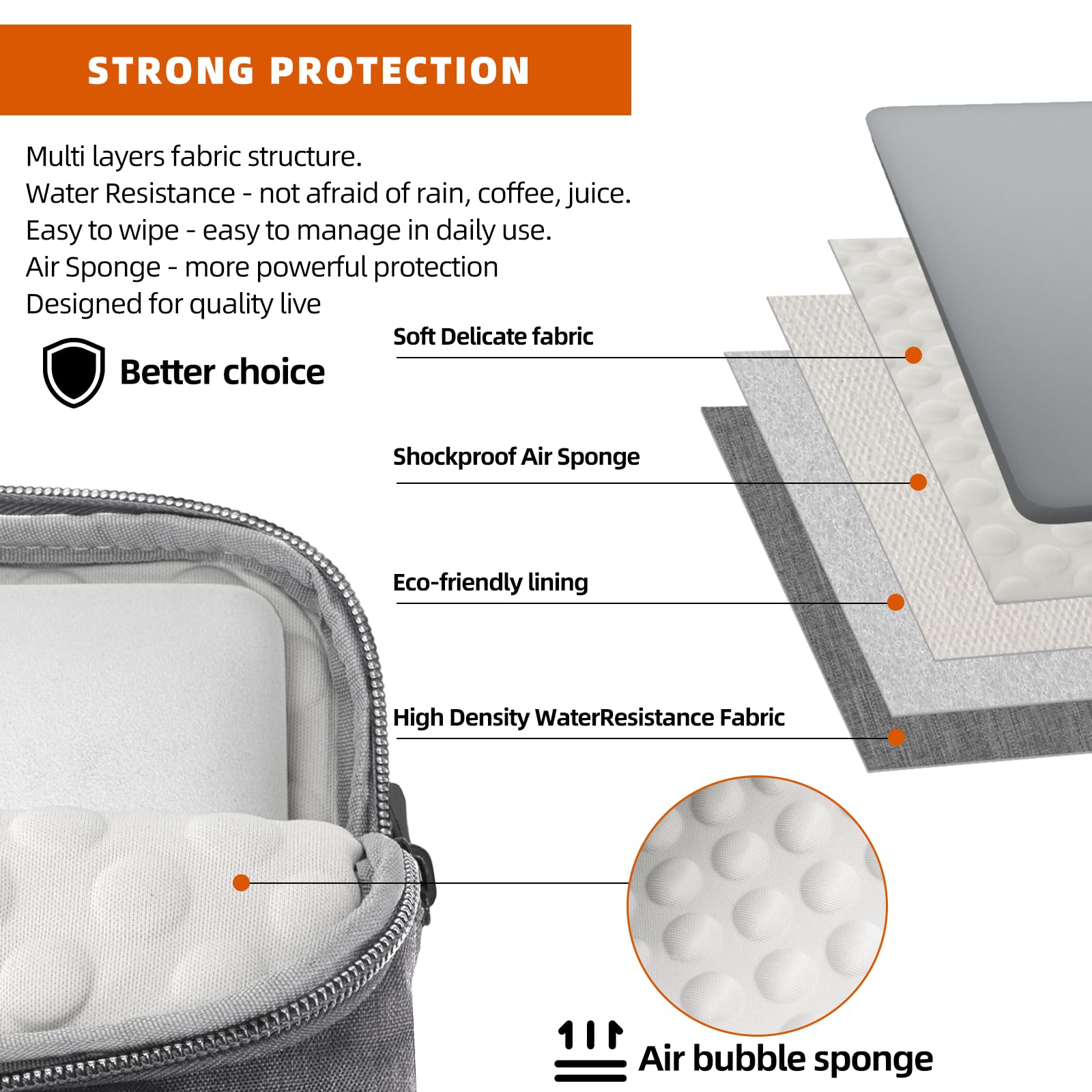 KINGSLONG Laptop Sleeve Case - Slim Lightweight Shoulder Messenger Bag for 13-15 Inch Notebooks | Water-Resistant Computer Carrying Handbag for Men & Women | Perfect for Work, Travel & School