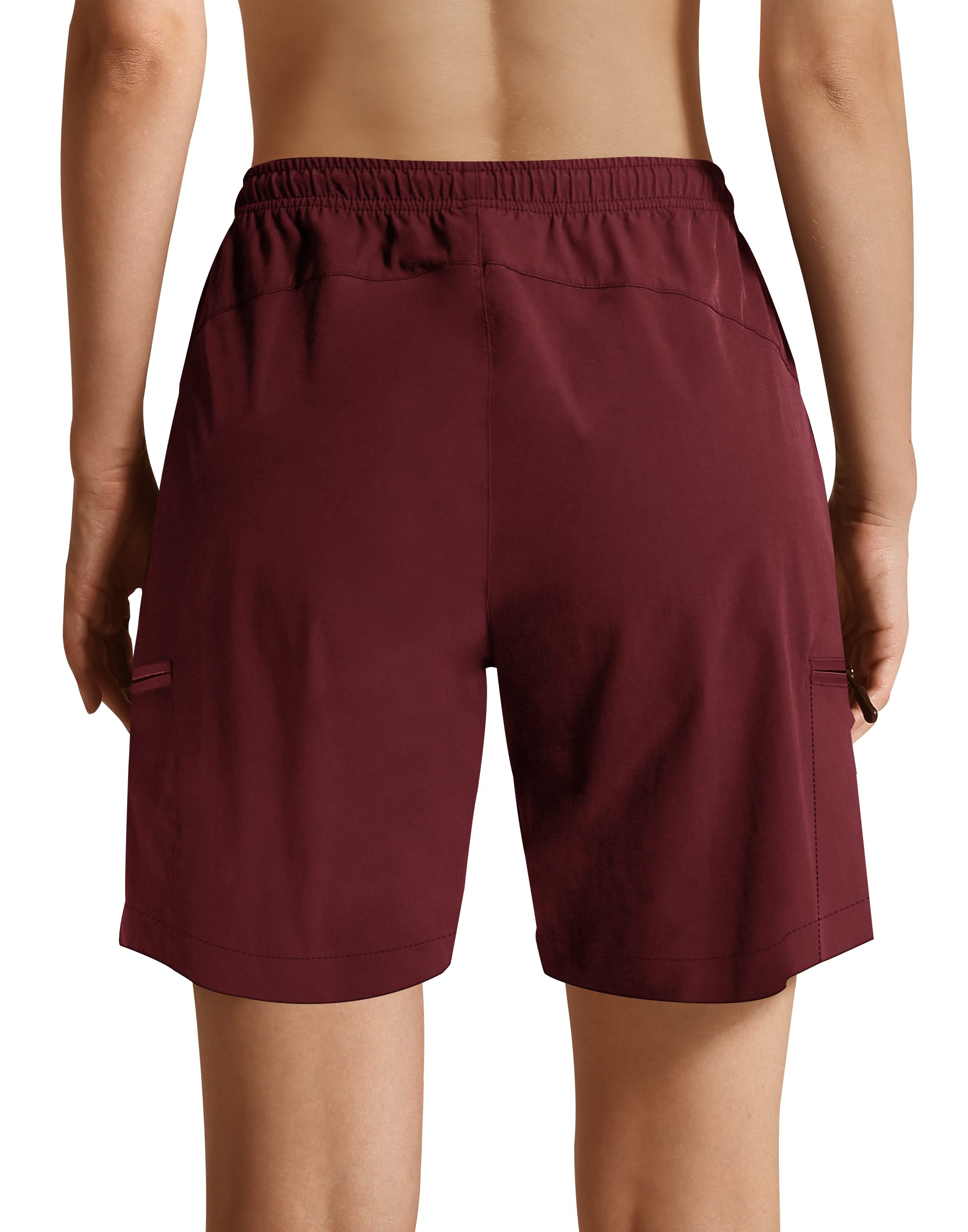 HMUUO Women's Quick Dry Hiking Cargo Shorts - Lightweight Athletic Golf Shorts with Zipper Pockets for Travel & Outdoor Activities | Perfect for Summer Adventures, Camping & Casual Wear