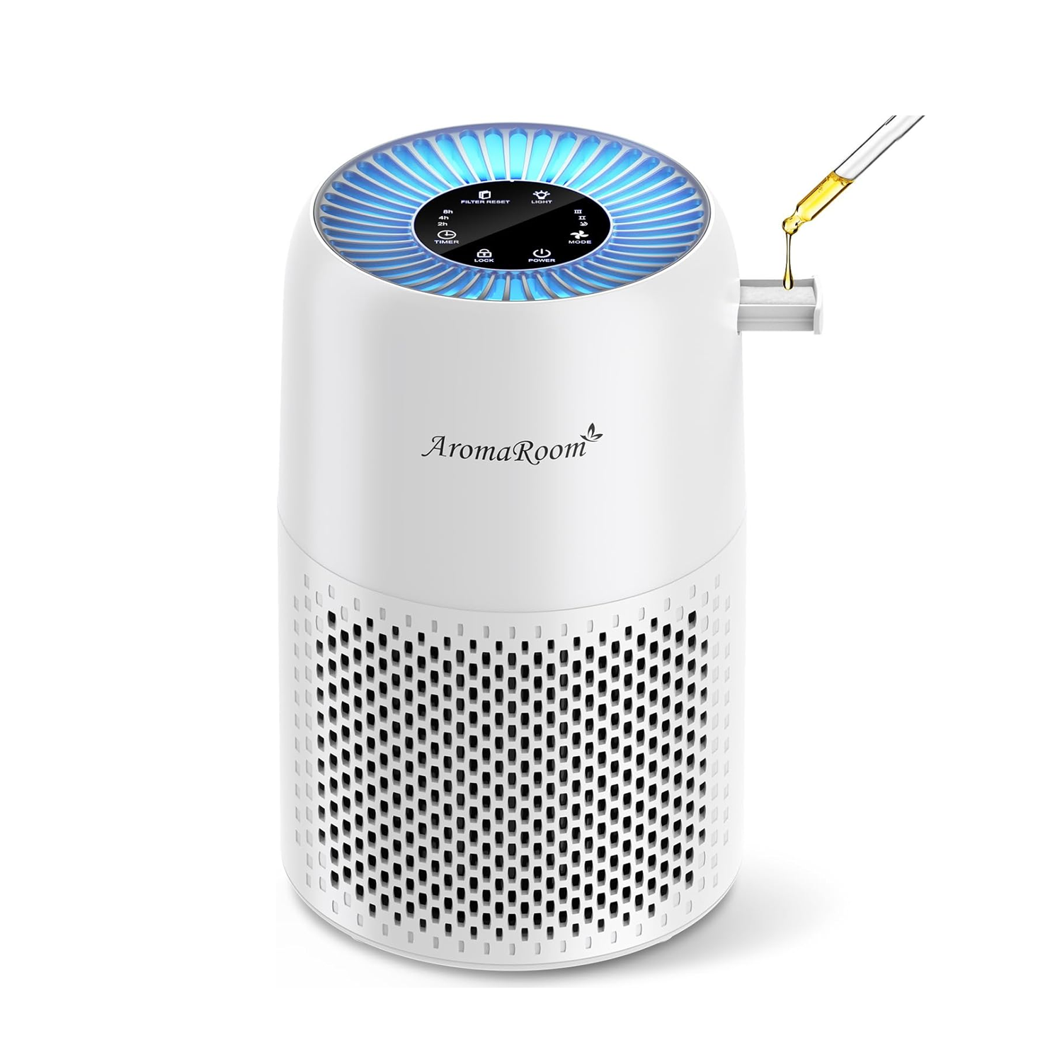 AromaRoom True HEPA13 Air Purifier for Bedroom - 3-in-1 Pet Air Cleaner with Aroma Pad, Eliminates Wildfire Smoke, Pollen & Pet Dander - Ultra Quiet 22dB for Baby Room, Office & Dorm - Blue Light Night Mode | Perfect for Allergy Relief & Fresh Air in Small Spaces