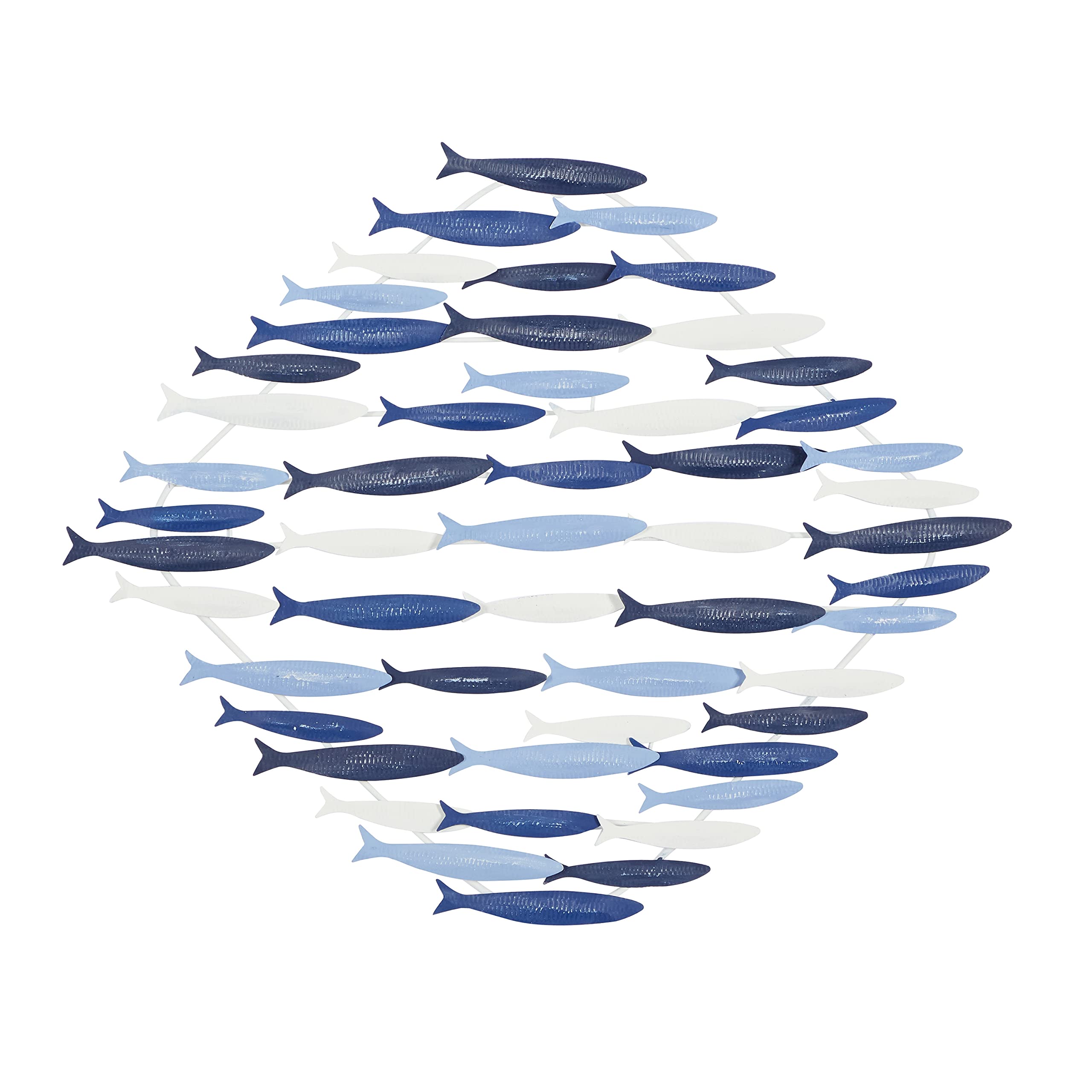 Deco 79 Blue Metal Fish Wall Art Sculpture - 27