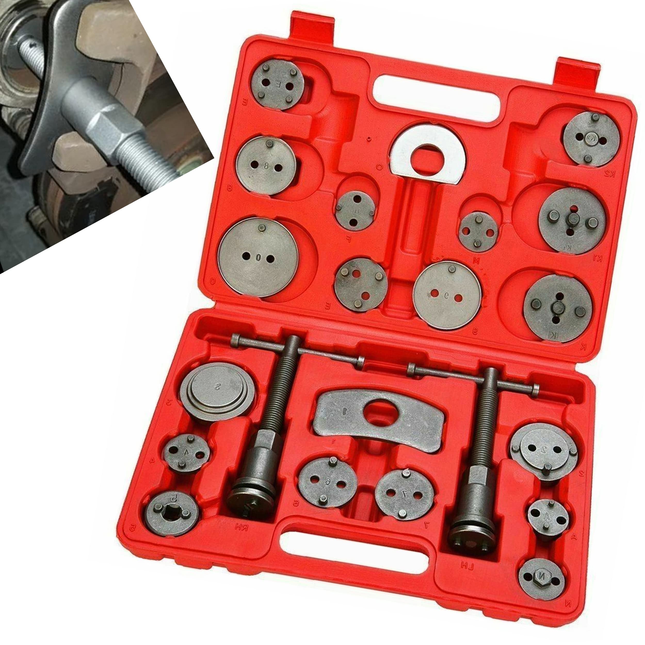 VLAND 22PCS Professional Disc Brake Caliper Tool Set - Wind Back Tool & Compression Kit for Car Brake Maintenance & Repair | Perfect for DIY Mechanics & Auto Shops