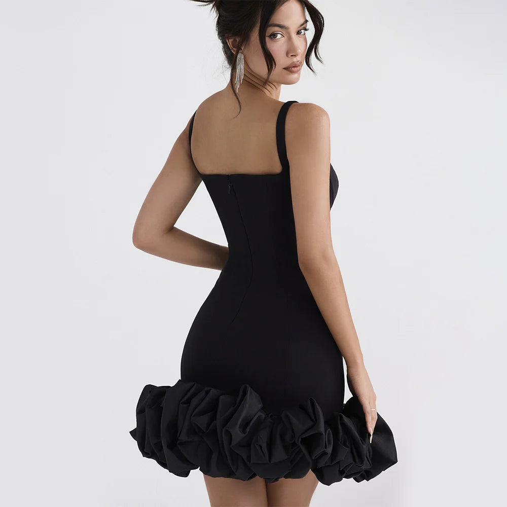 Elegant Black Sexy Mini Dress for Women - Spaghetti Strap Backless Bodycon Sundress for Club, Party & Summer Outfits | Perfect for Night Out, Beach Vacation & Date Night