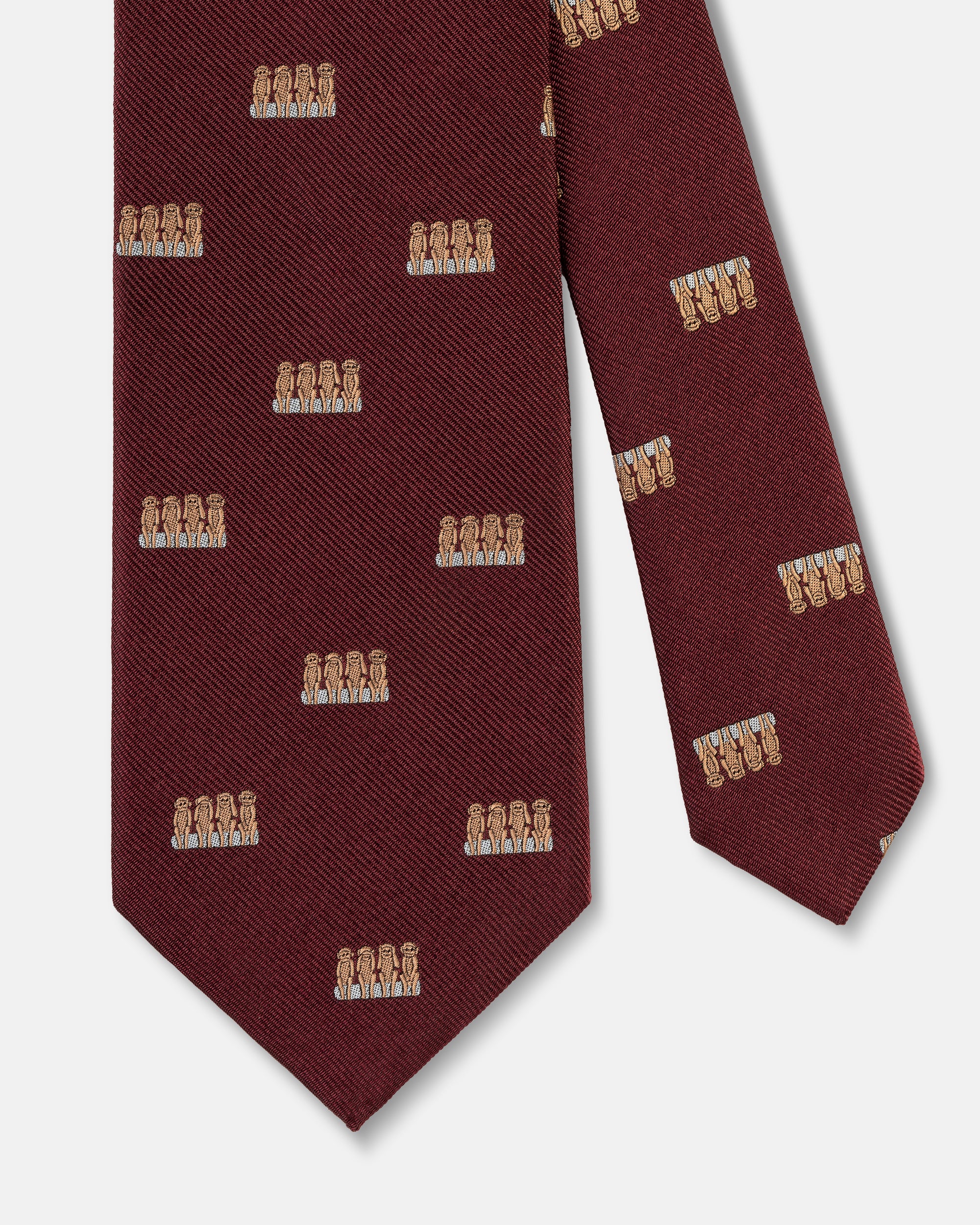 FOUR MONKEYS Emblematic Silk Tie for Men - Classic Business Necktie for Office, Wedding & Formal Events - Premium Quality & Stylish Design
