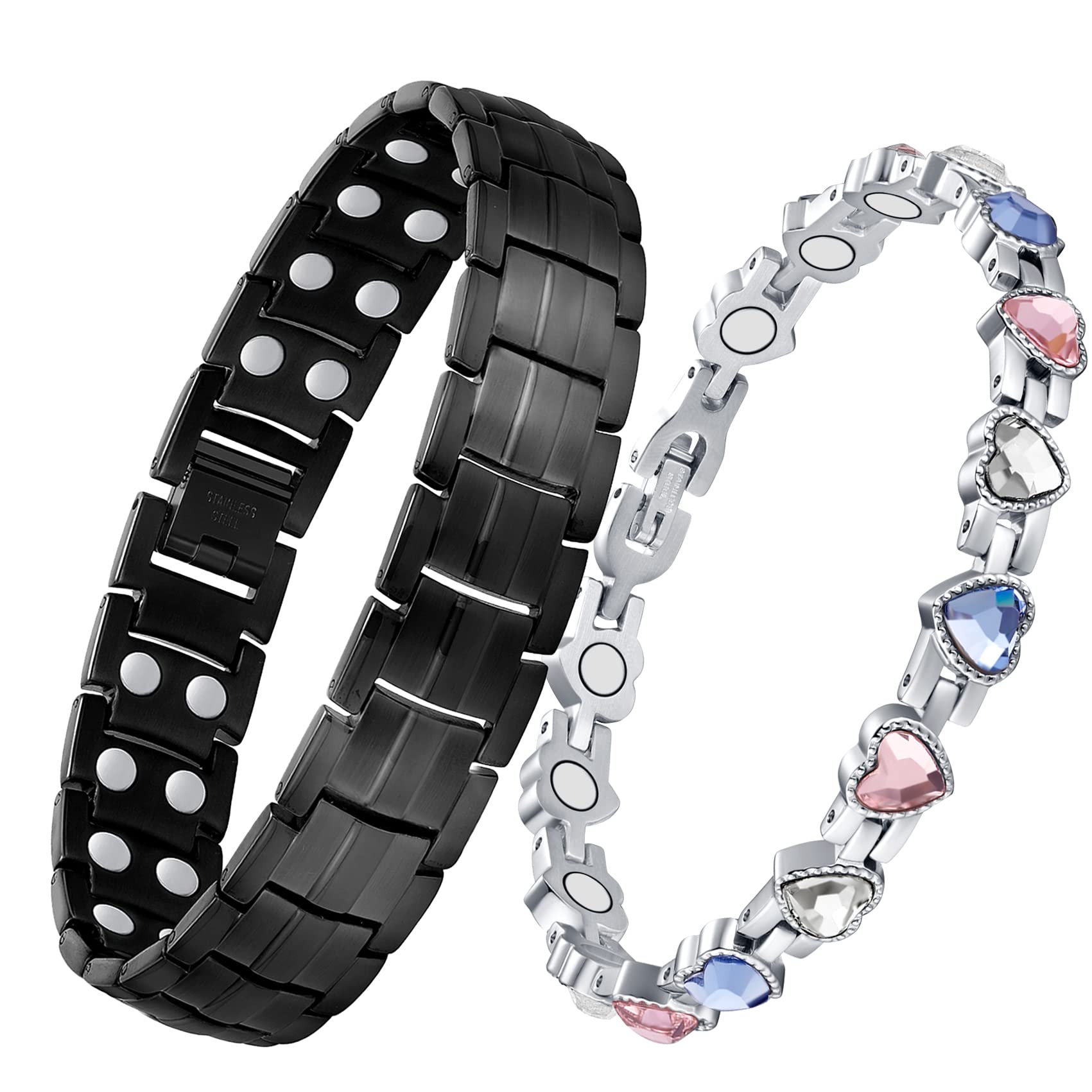 Feraco Magnetic Therapy Bracelet for Men & Women - Adjustable Magnetic Jewelry for Pain Relief & Improved Circulation - Stylish Unisex Gift for Arthritis, Joint Pain - Perfect for Workouts, Yoga & Daily Wear